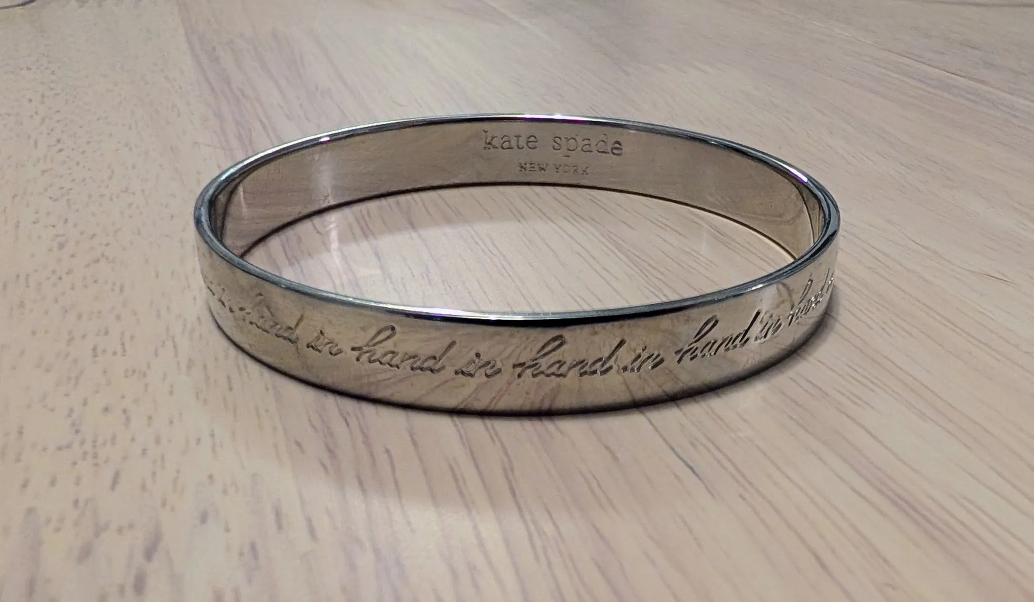 Kate Spade Silver Bangle Bracelet (Hand in Hand)  photo 1