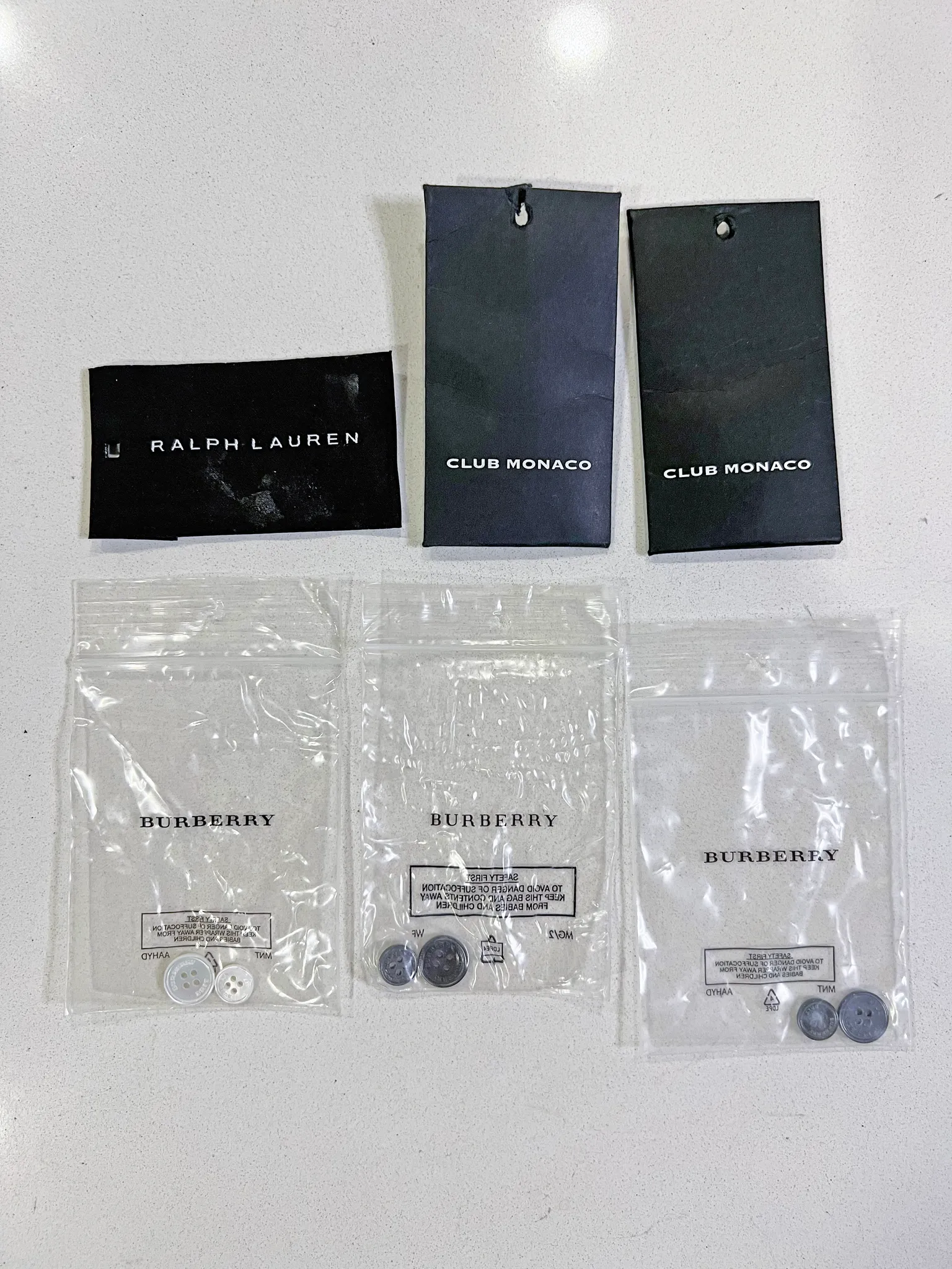 BNIP Buttons - Burberry, Ralph Lauren, Club Monaco photo 1