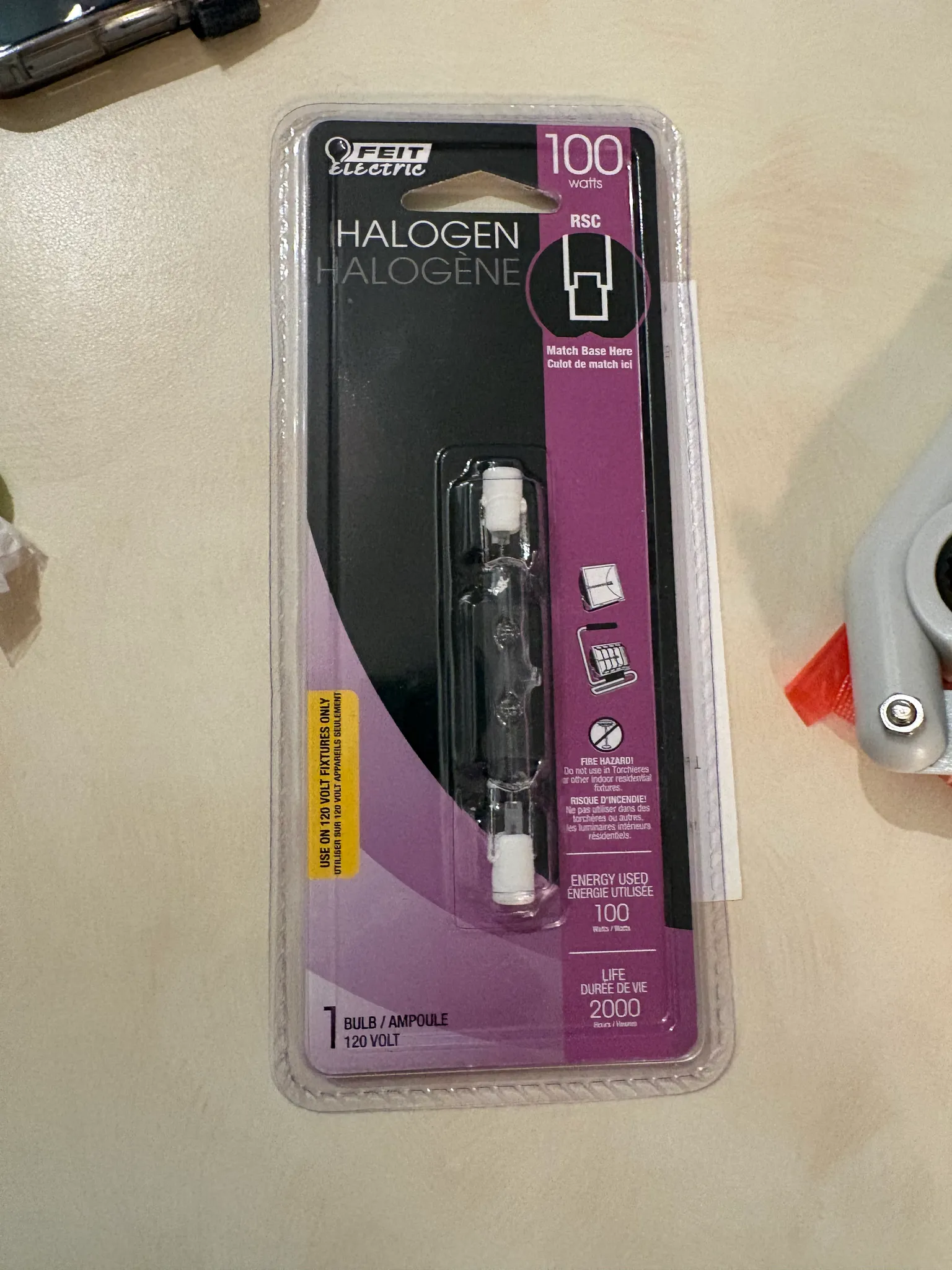 Feit Electric 100W Halogen Bulb (RSC Base) photo 1
