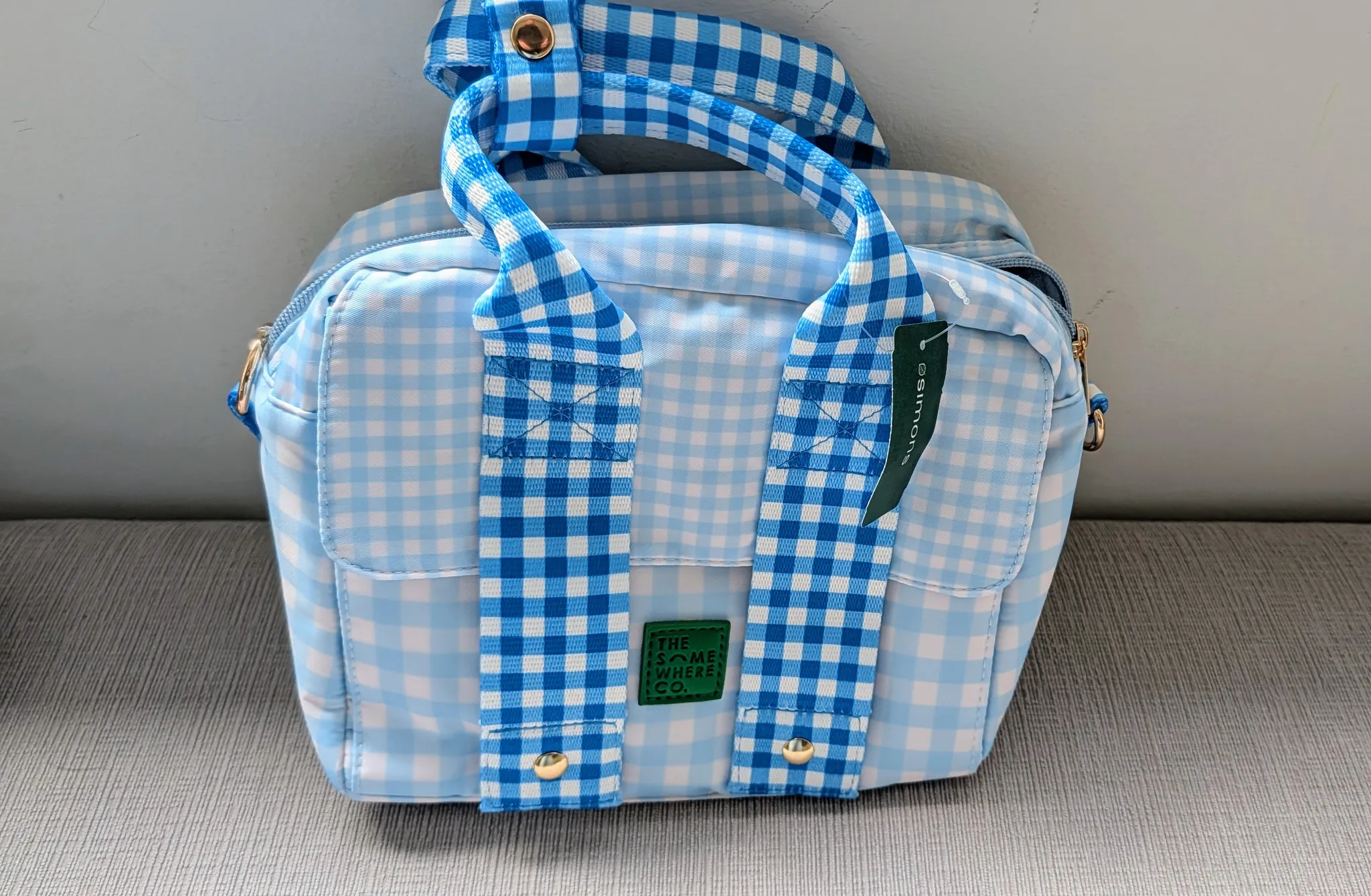 Brand New with Tags The Somewhere Co. Gingham Cooler Bag photo 1