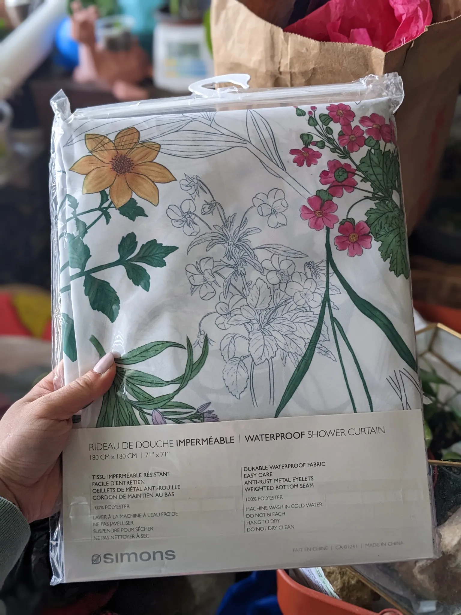 Simon's Floral Shower Curtain (BNIP) Pending photo 1