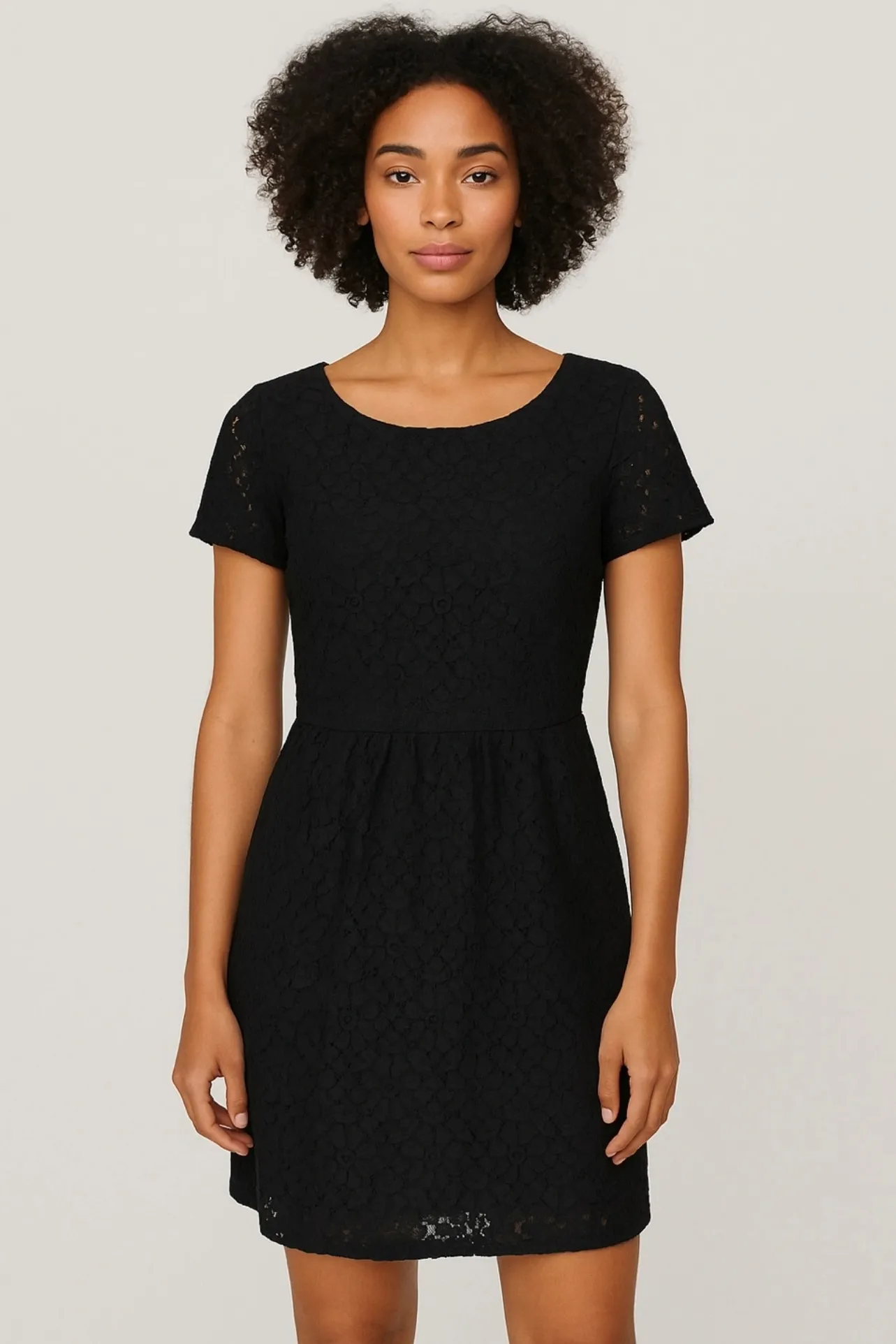 Vila Black Rosette Floral Detail Evening Mini Dress photo 1
