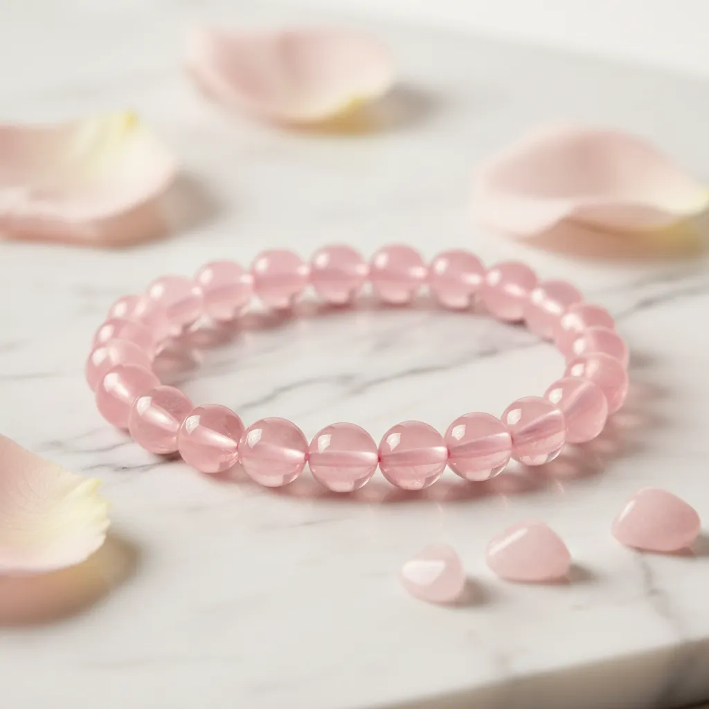 pink rose quartz bracelets photo 1