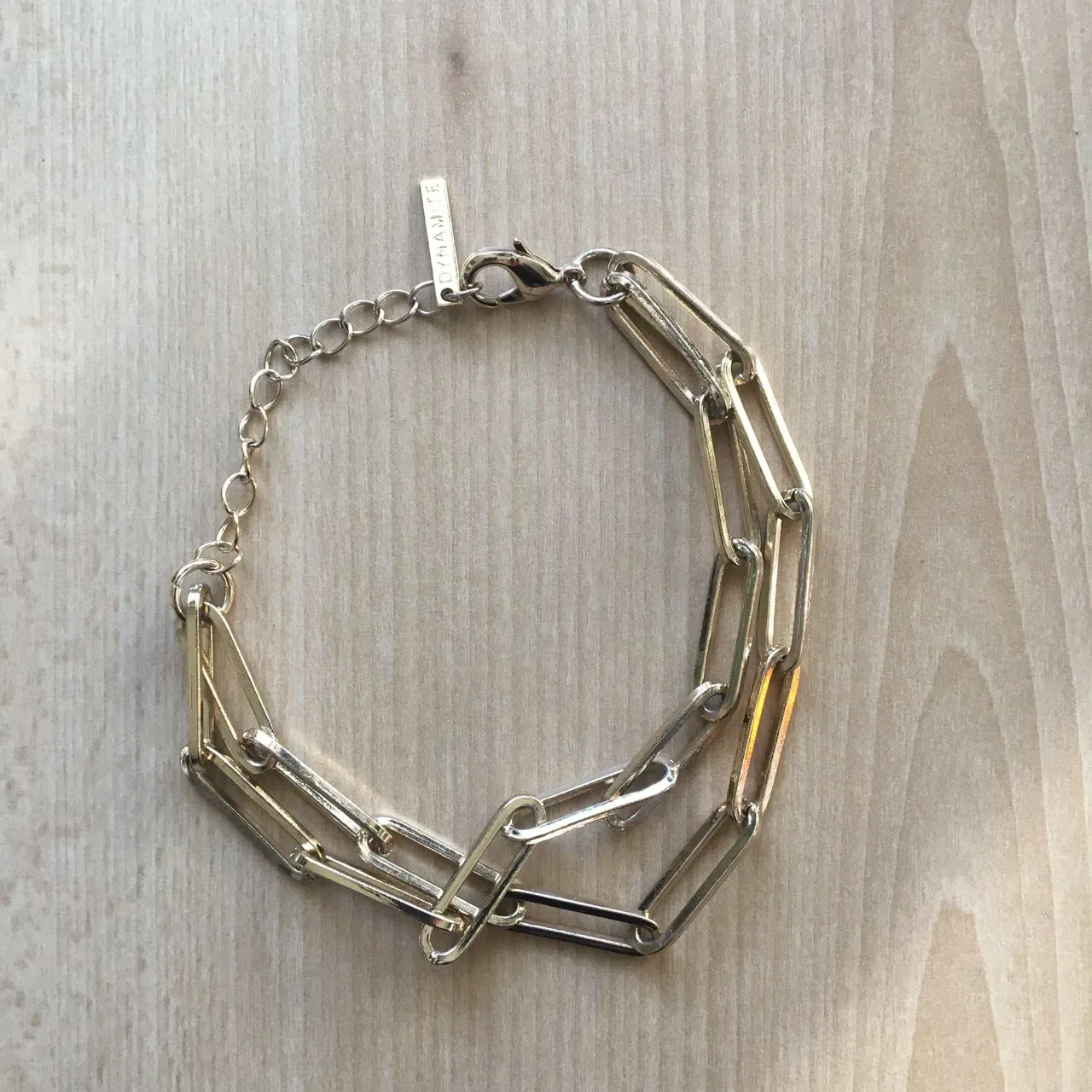 Gold Coloured Paper-Clip Bracelet photo 1