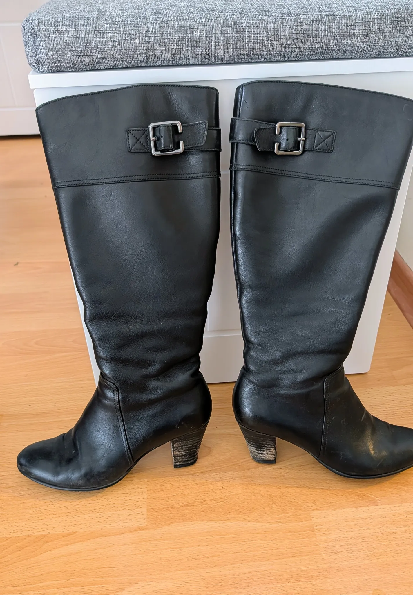 Clarks Black Leather Knee High Boots - Women's Size 6.5M  photo 1