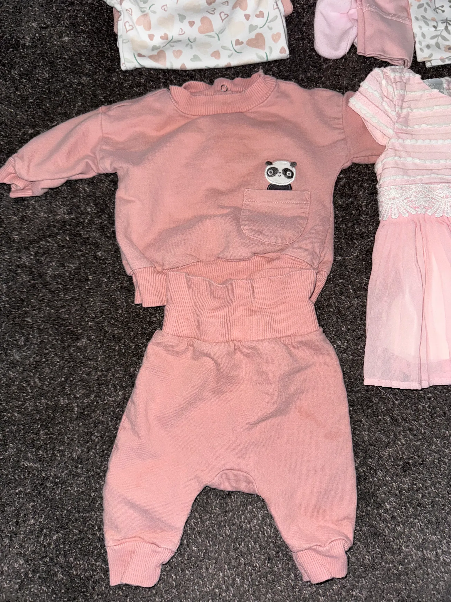 Adorable baby girl 0-3 outfit organic cotton photo 1