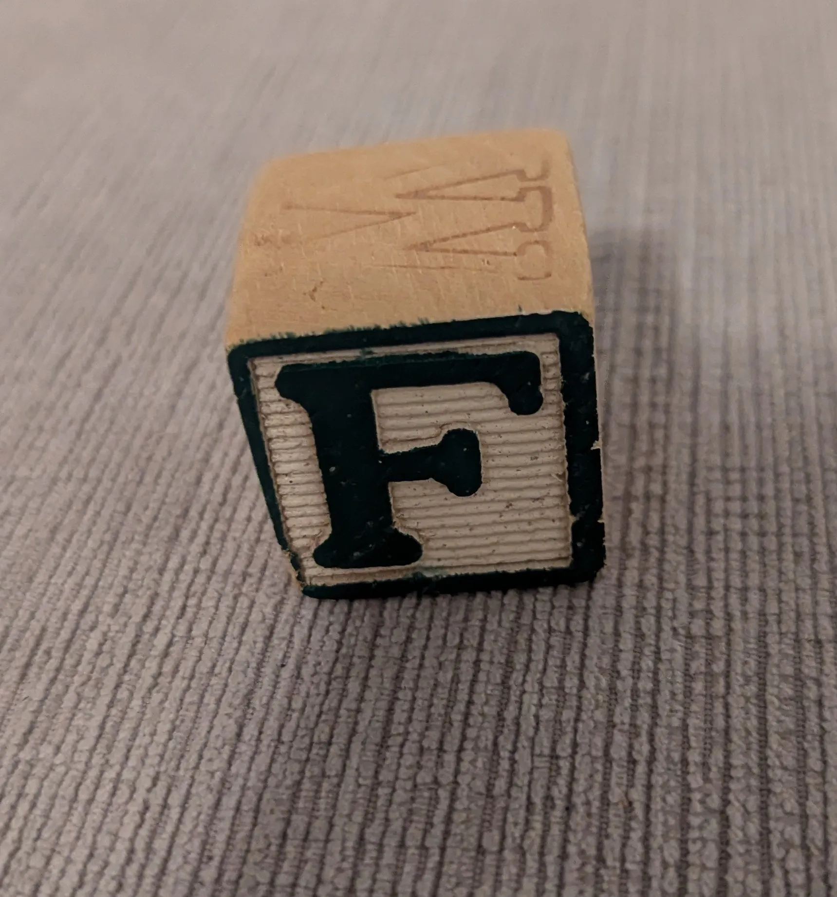 Vintage Wooden Block Letter F photo 1