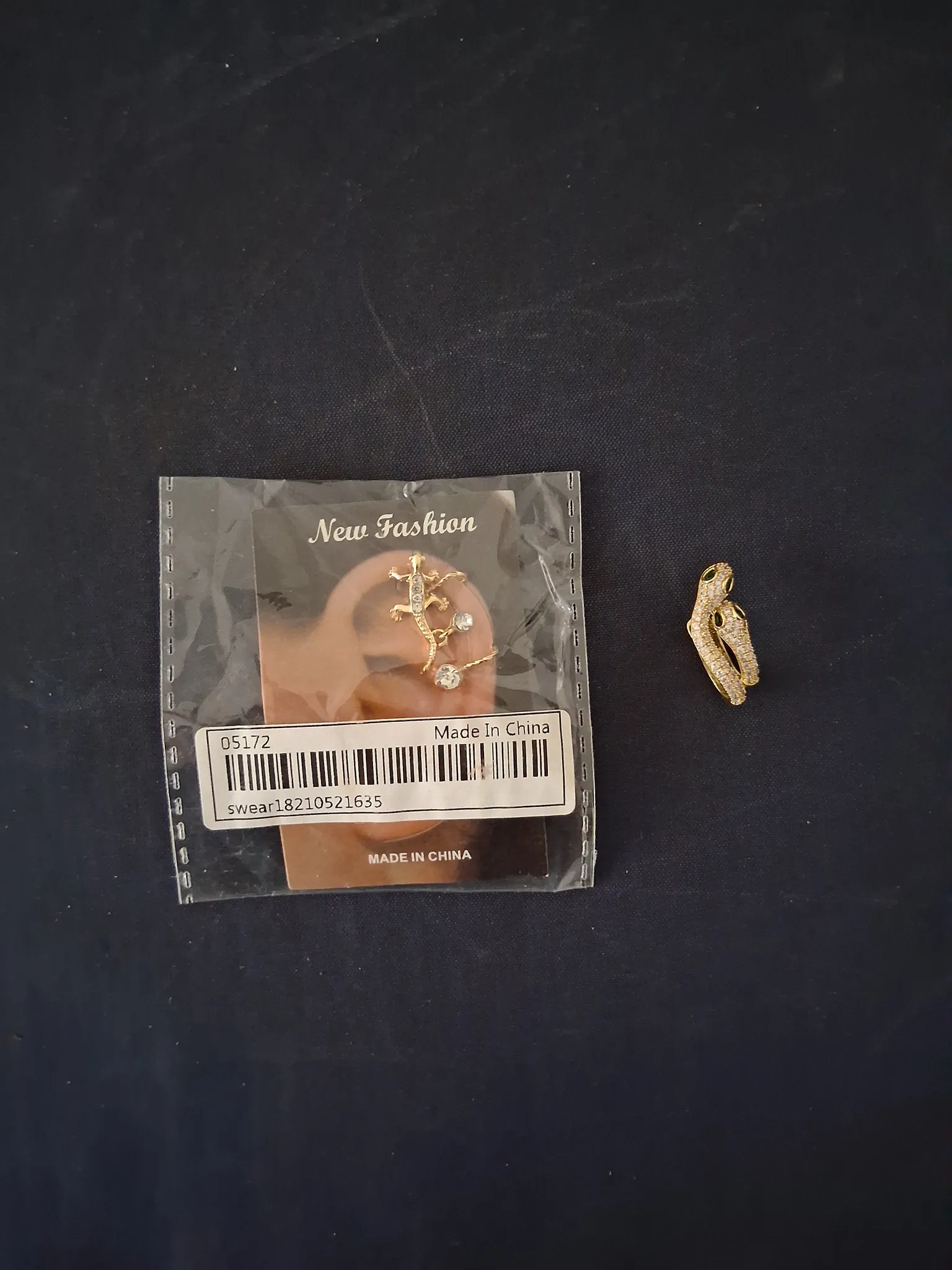 Rhinestone reptile ear cuffs photo 1