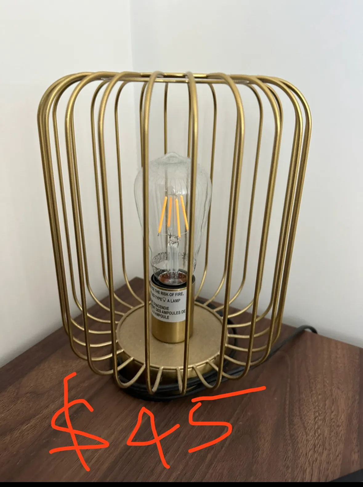 Modern table lamp with bulb photo 1