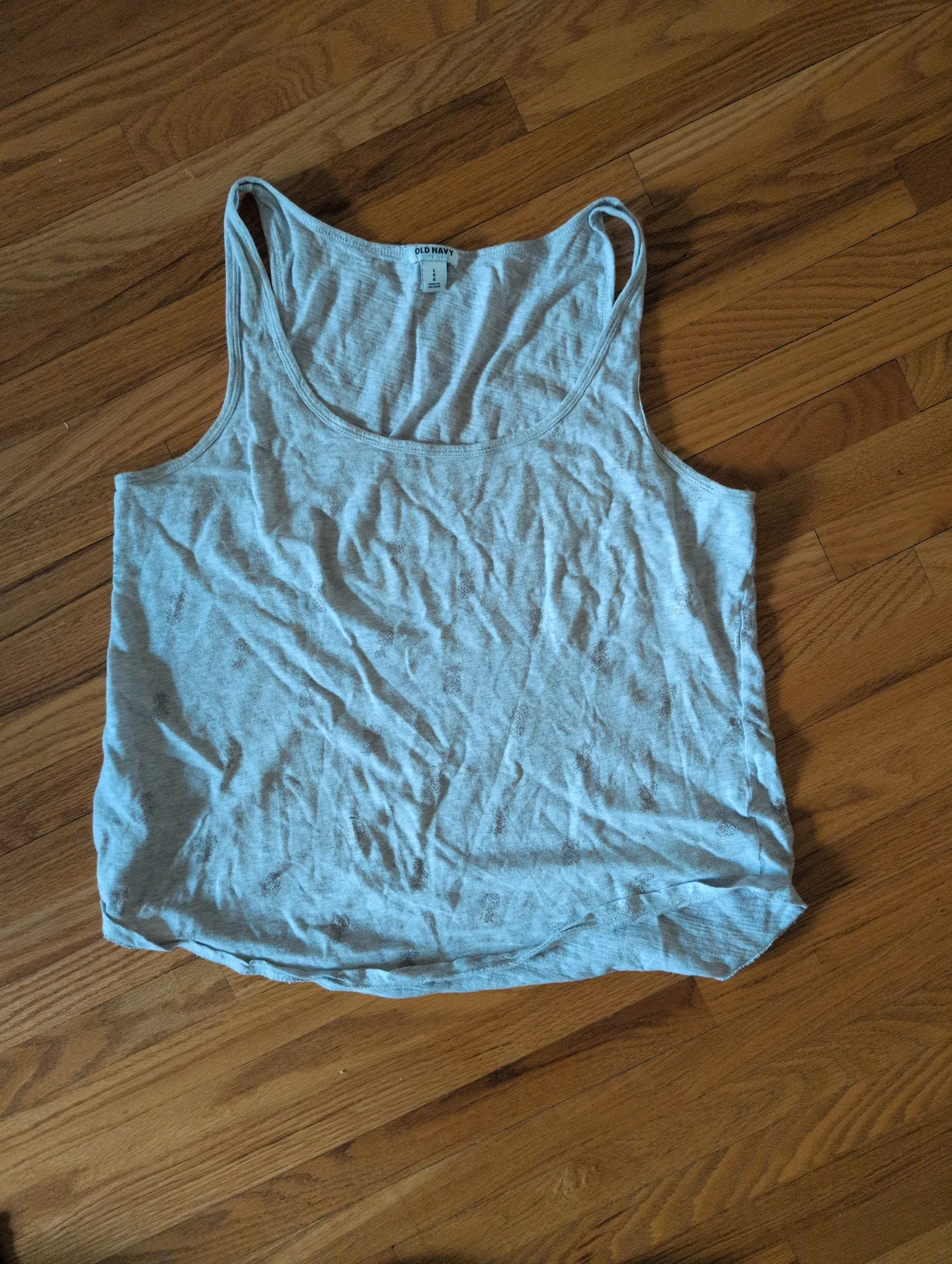 Gray Tank with Silver Pineapples! photo 1