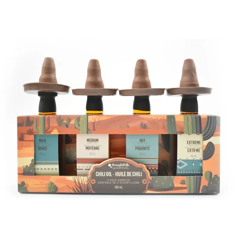 NEW Thoughtfully Hot Chilli Oil 4 Pack Mild Medium Hot Extreme photo 1
