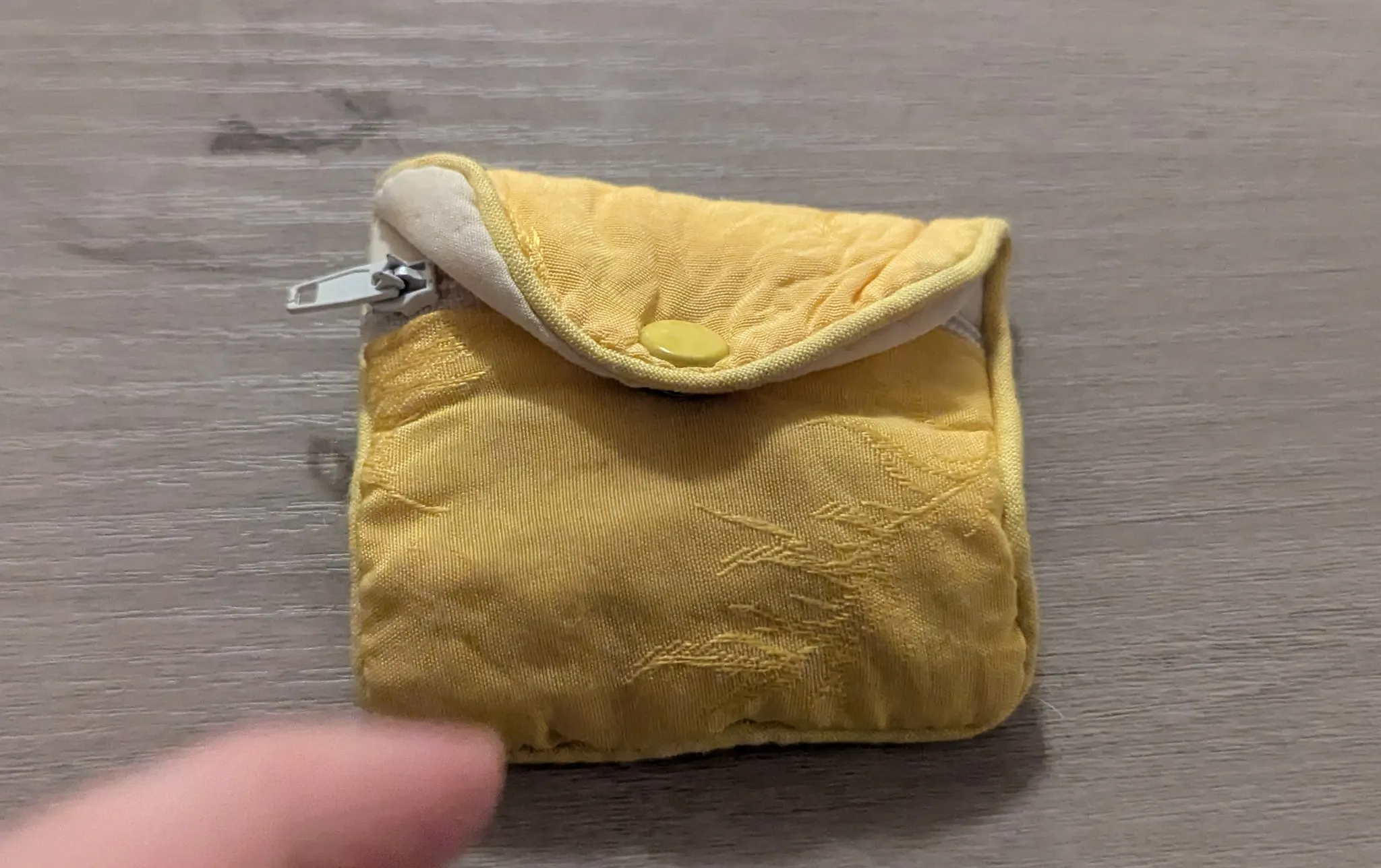 Small Mustard Yellow Zipper Pouch photo 1