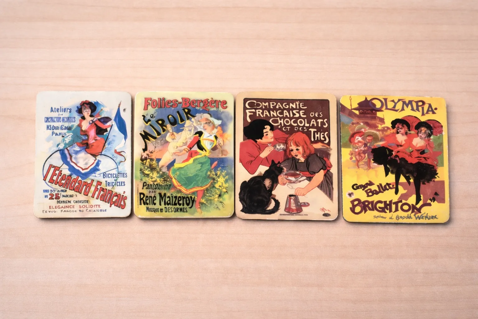 Retro Paris Vintage Art Magnet Set photo 1