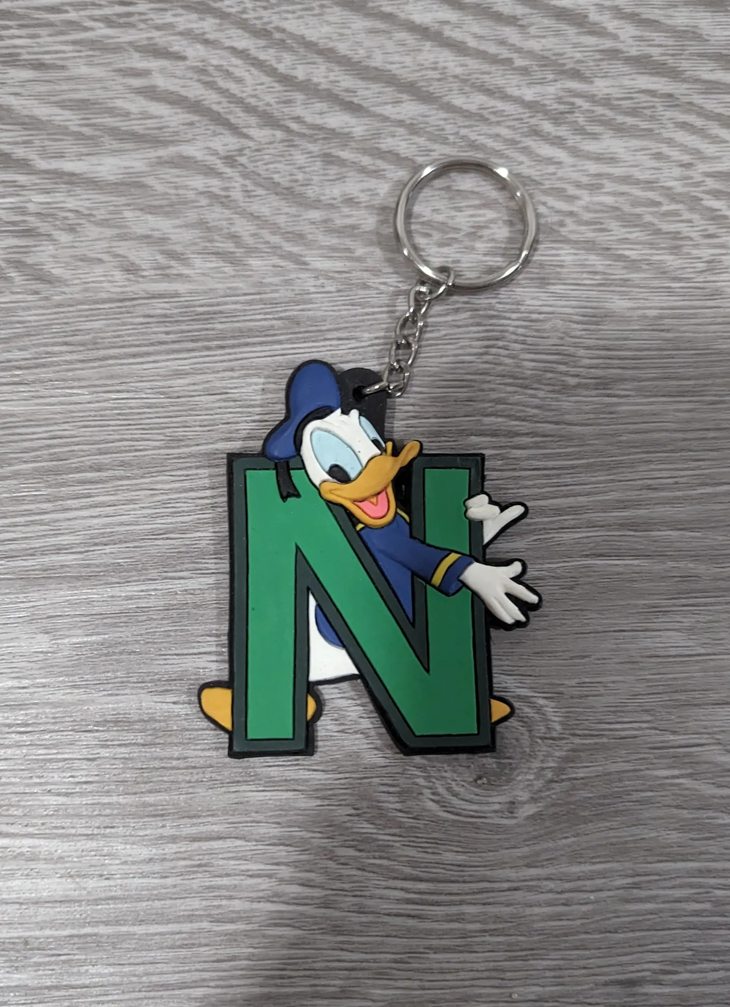 Donald Duck Disney Keychain with Letter "N" photo 1