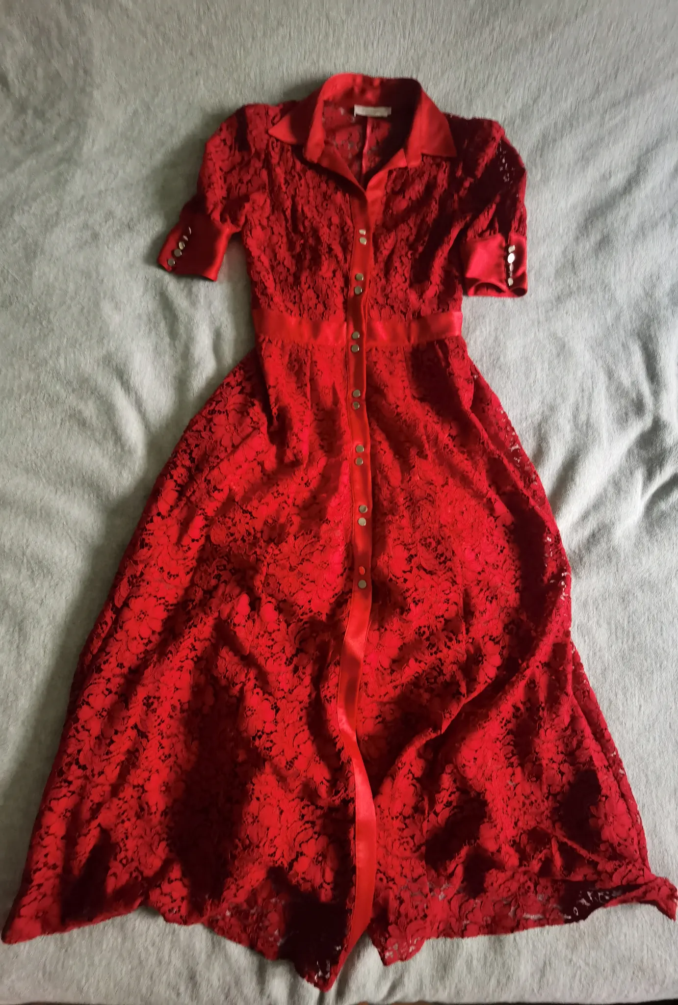 Vintage Style Lace Italian-Made Designer Dress, . XS photo 1
