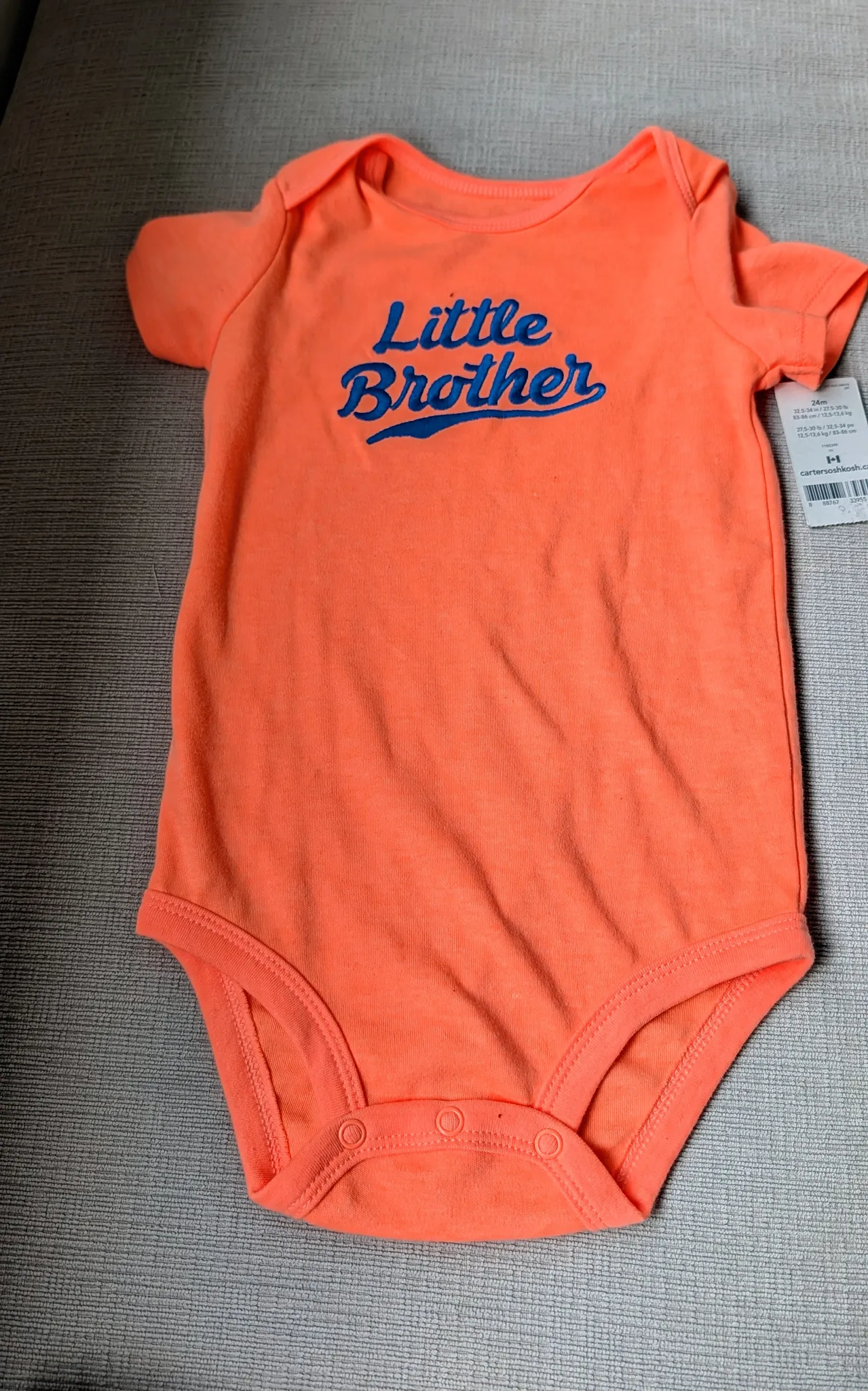 Brand New with Tags Carters OshKosh Little Brother Bodysuit 24M photo 1