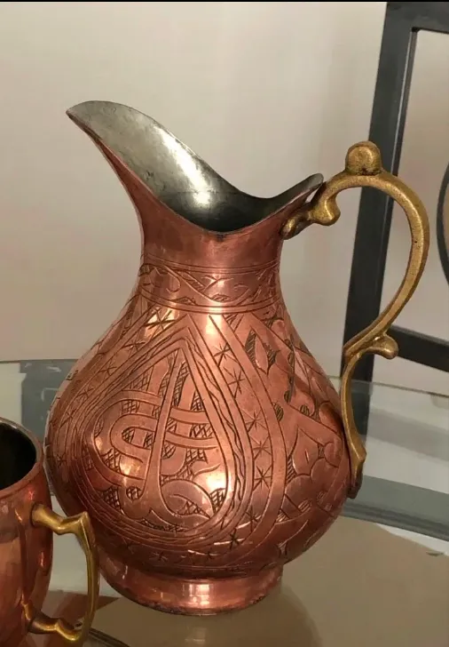 Copper pitcher, used for decor photo 1