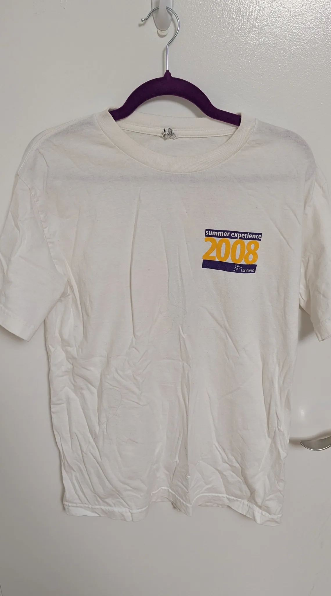 White Cotton Summer Experience 2008 T-Shirt - Size Men's Medium photo 1