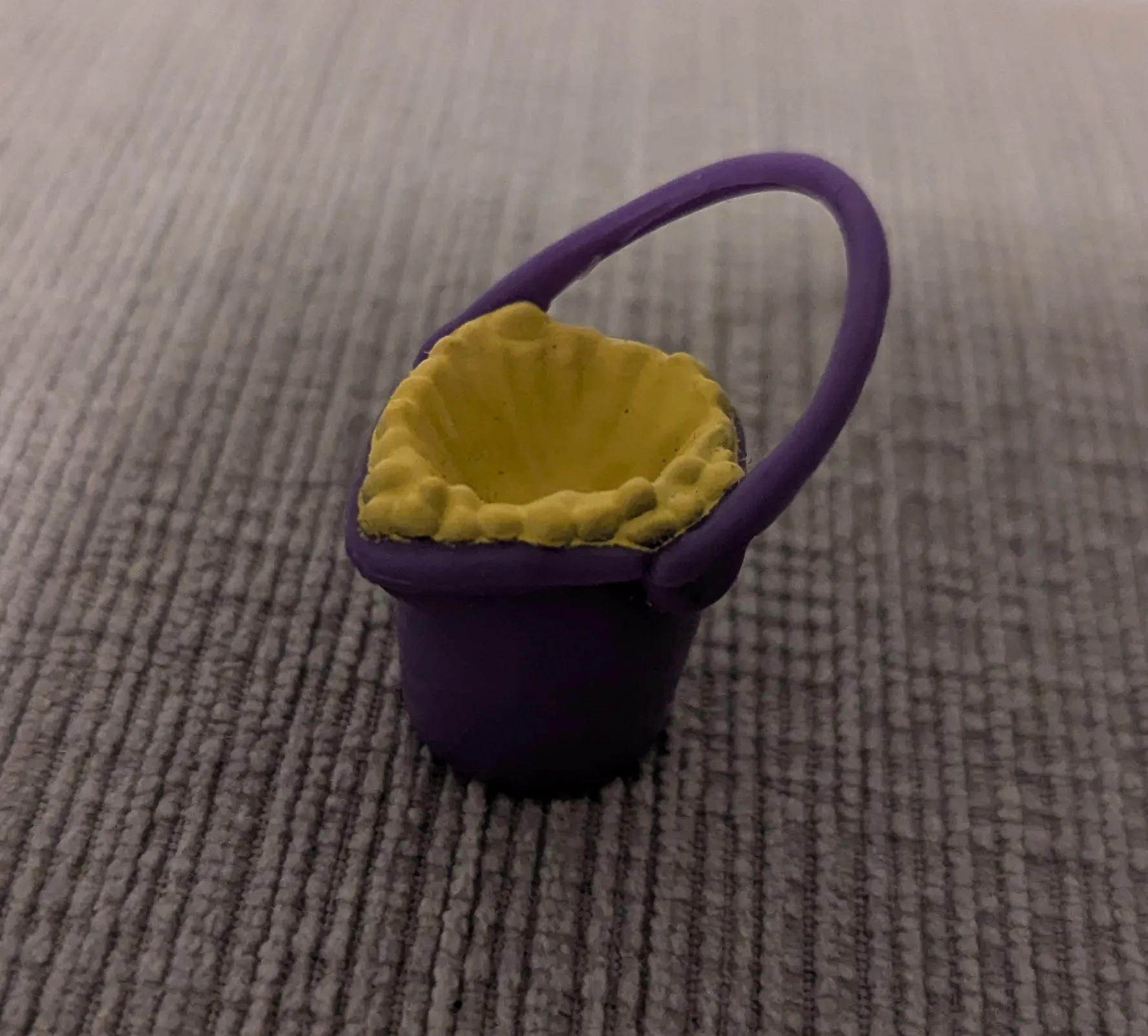 Miniature Purple Bucket with Yellow Interior photo 1