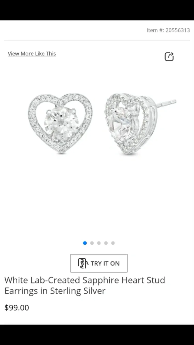 People’s Sapphire Heart Sterling Silver Earrings photo 1