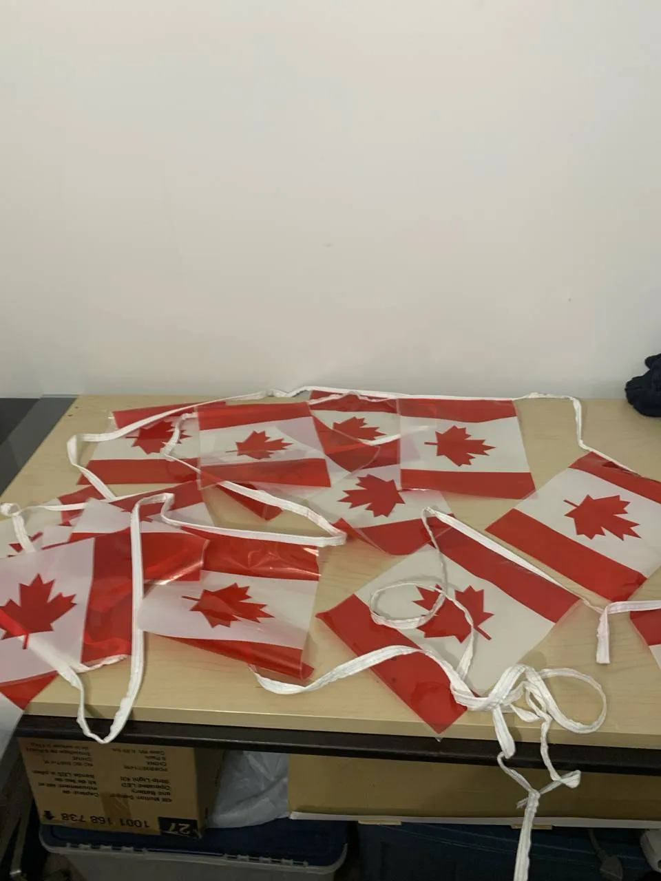 Plastic string of canadian flags photo 1