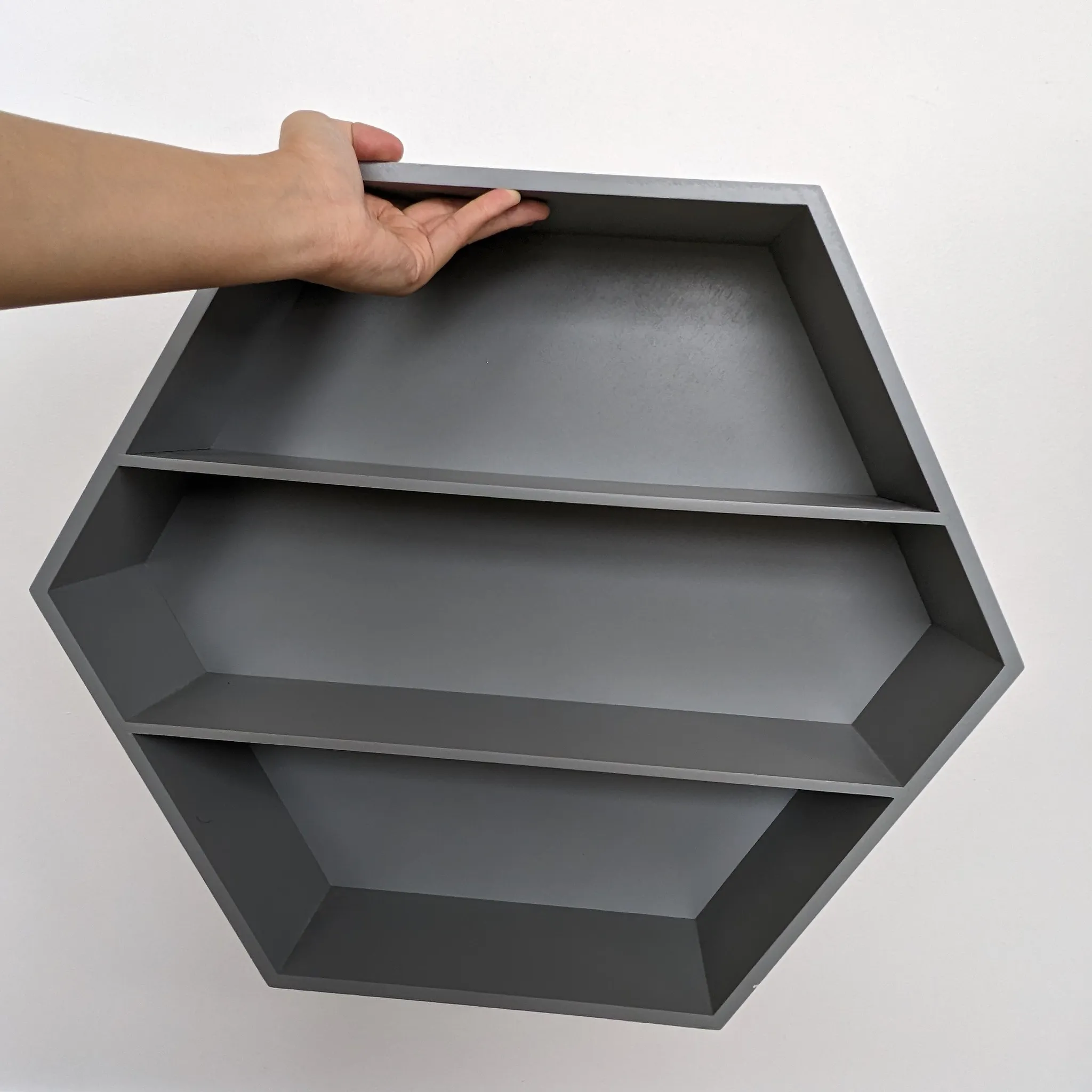 Hexagon wall shelf (gray–blue) photo 1