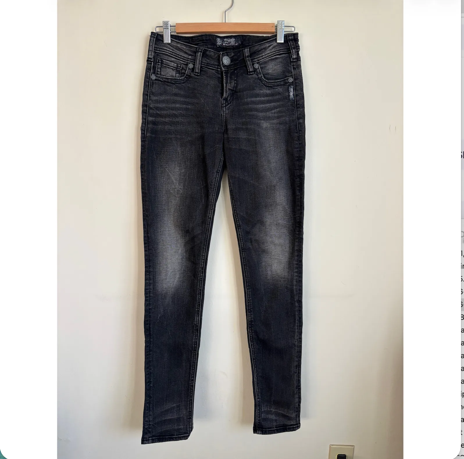 Vintage Silver Skinny Jeans - Faded Black photo 1
