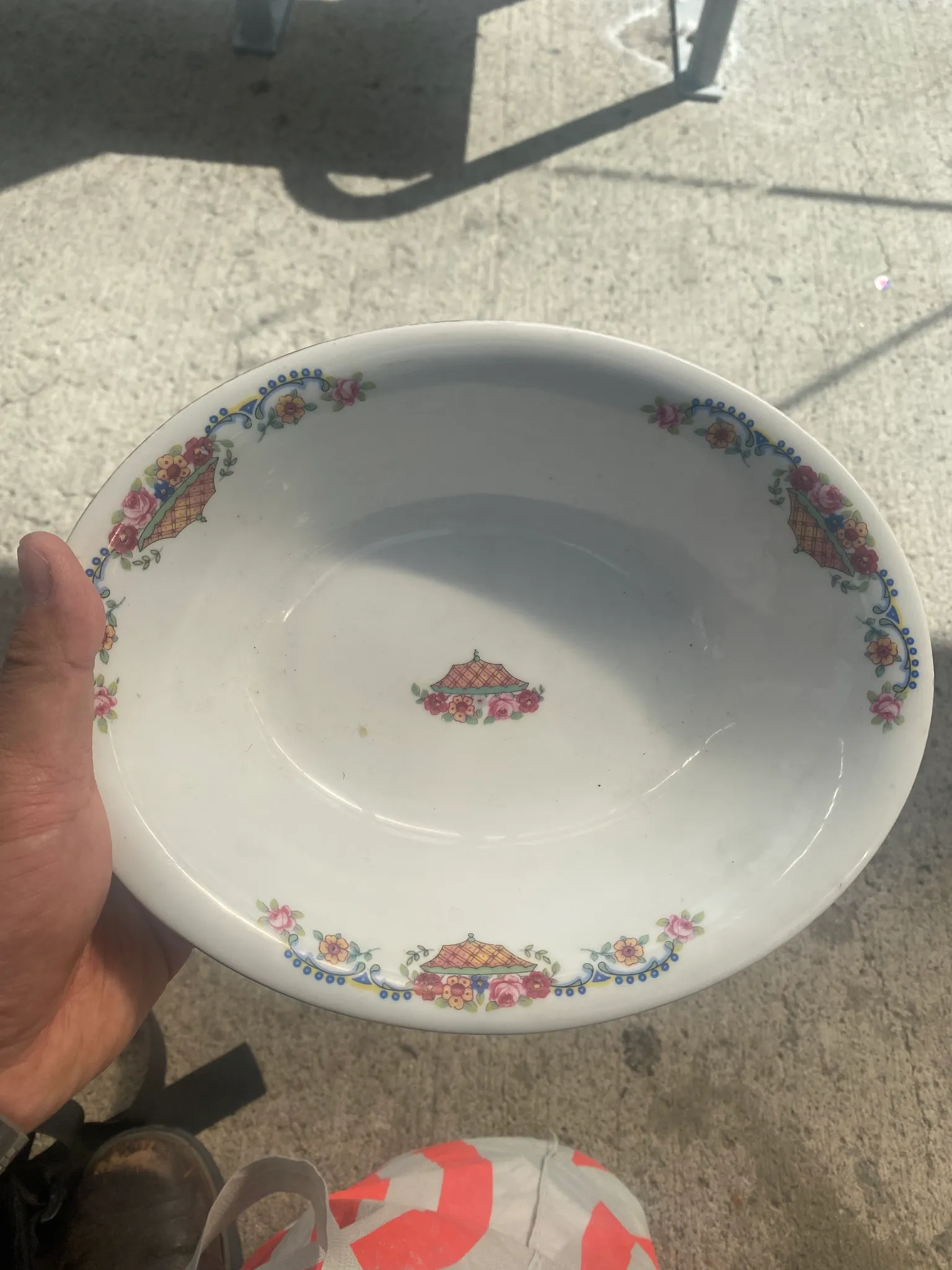 Vintage set of bowl and plate photo 1