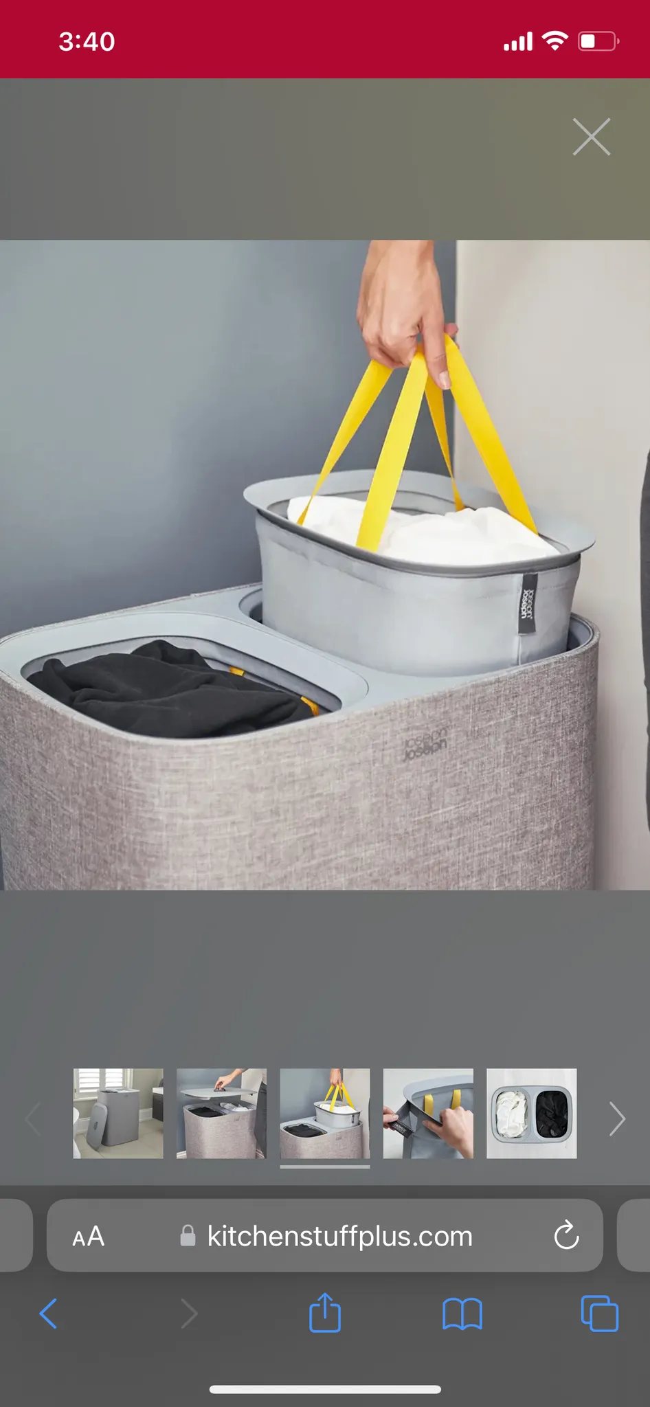laundry bin basket with sorting sections photo 1
