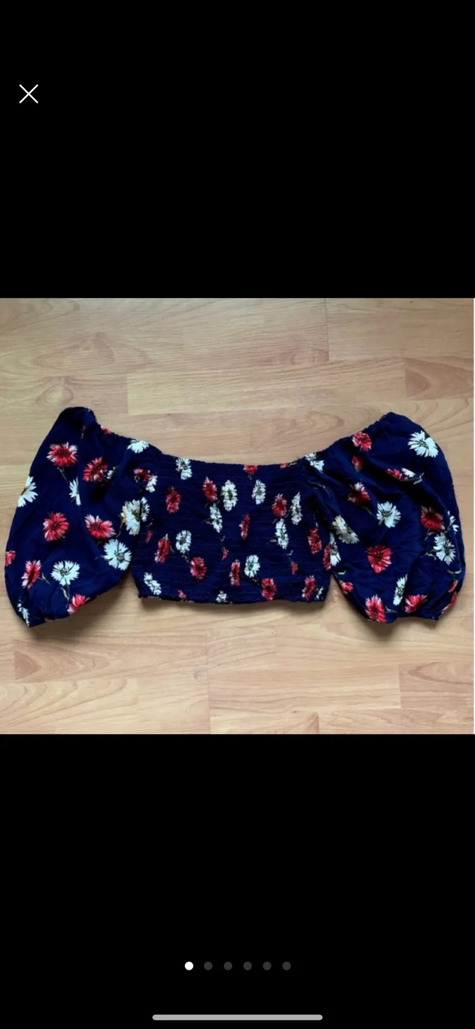 Forever 21 Blue Floral Crop TOP photo 1