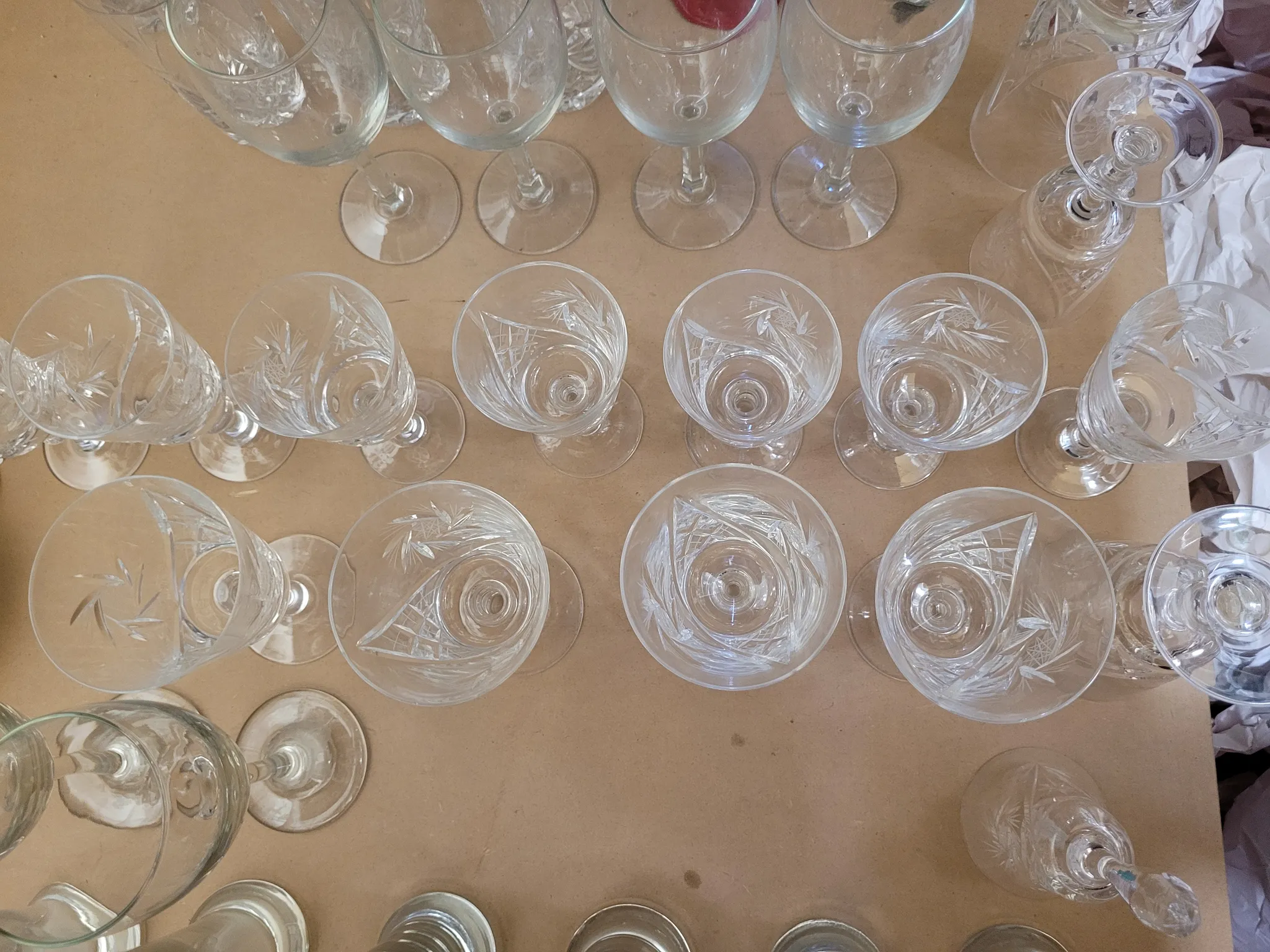 Real cut crystal wine water goblets  photo 1