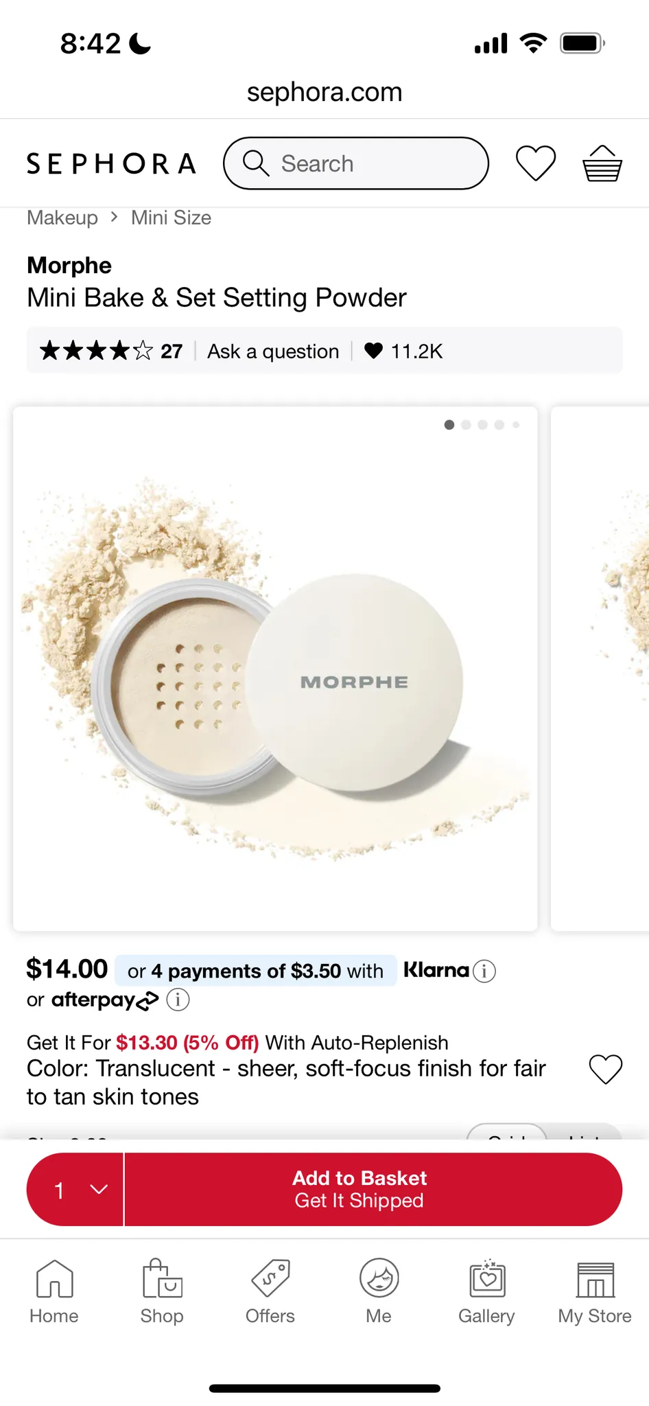 Sephora Morphe Mini Bake & Set Powder - Reg $14 photo 1
