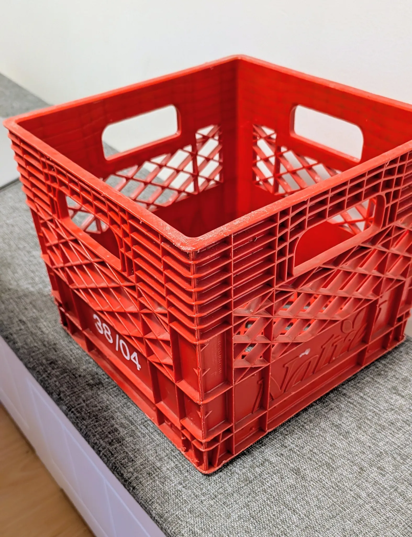 Red Plastic Storage Crate photo 1