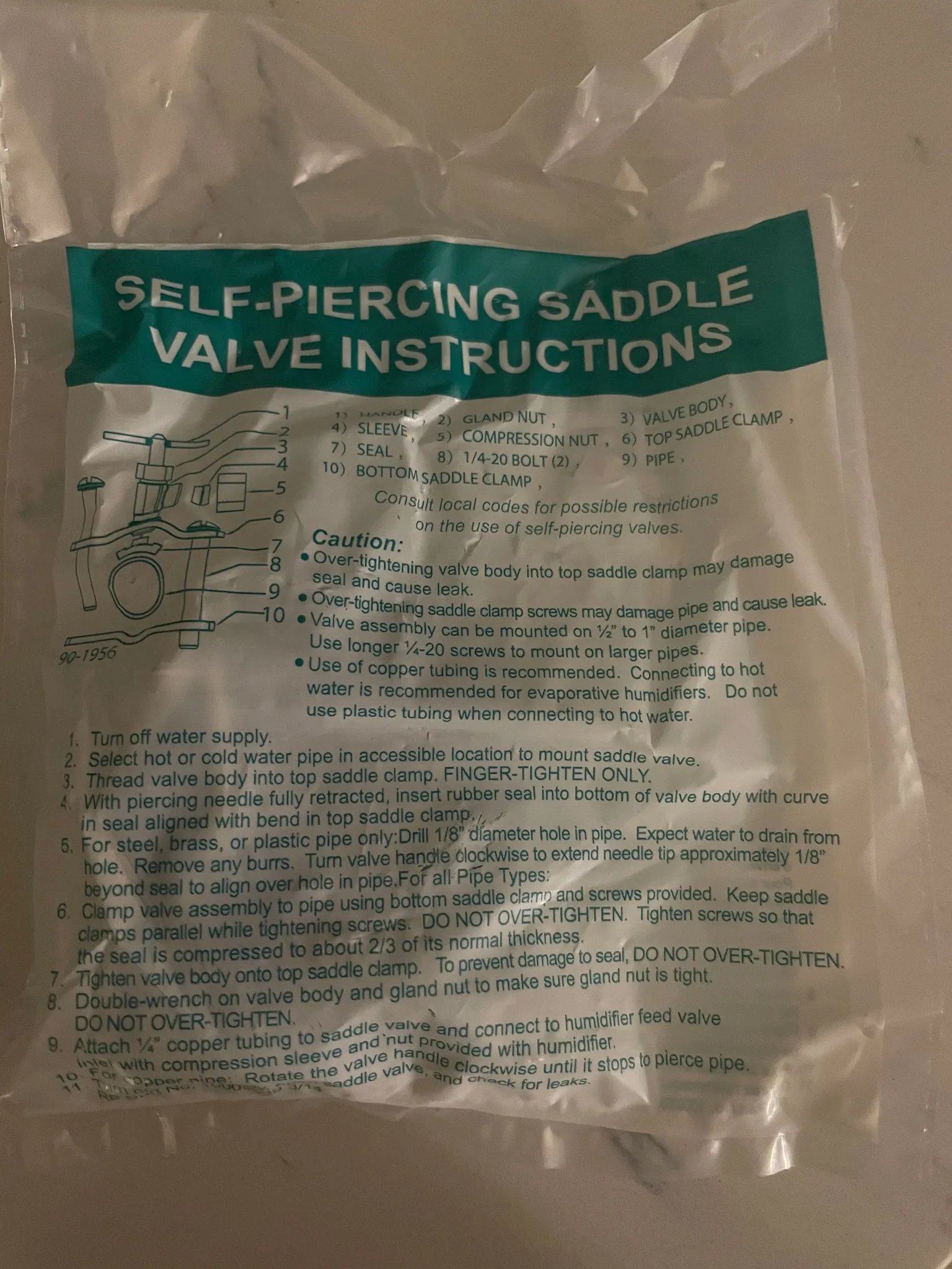🎁Aprilaire self piercing saddle valve photo 1