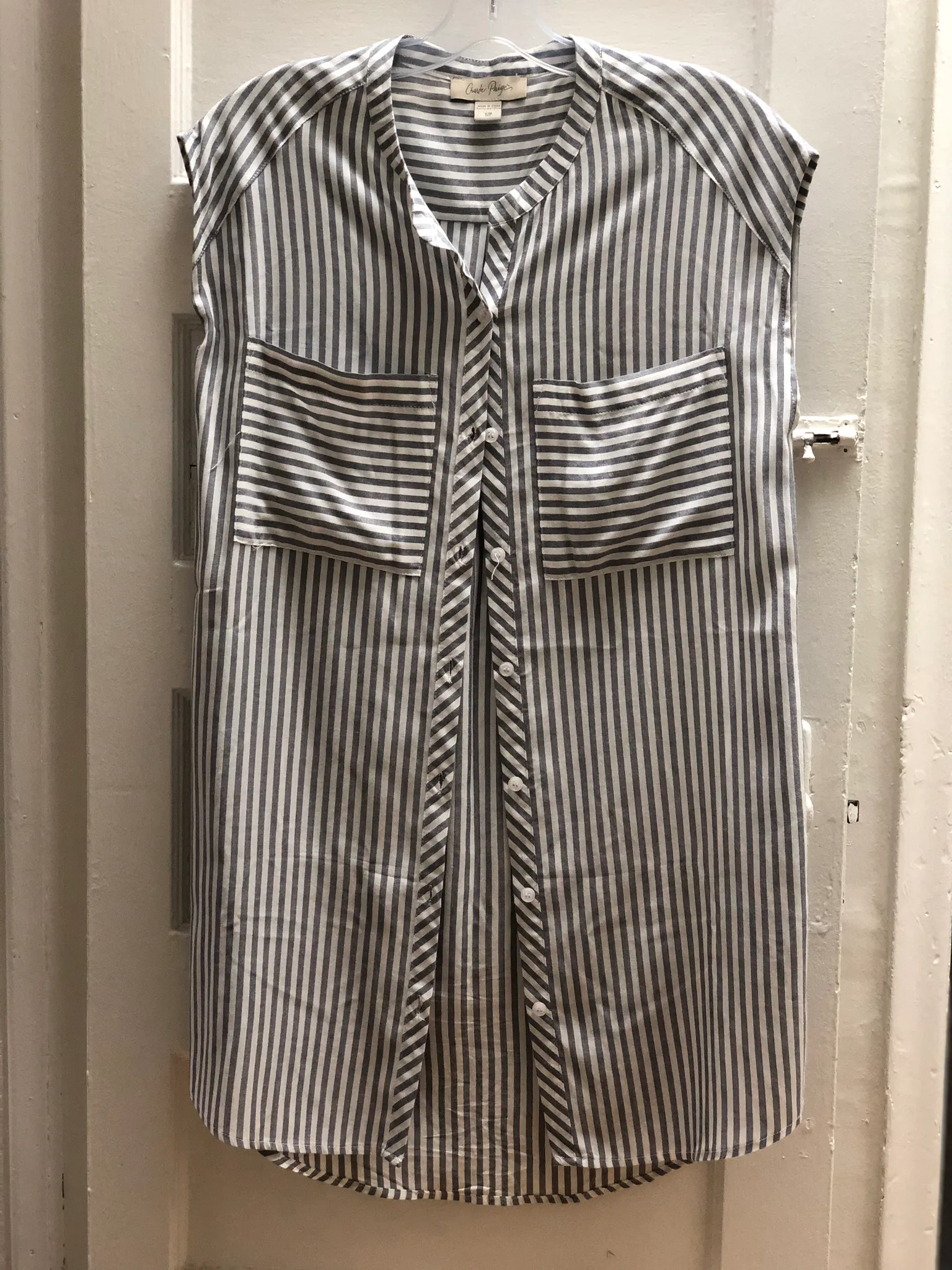 Pinstripe Button Up Tunic photo 1