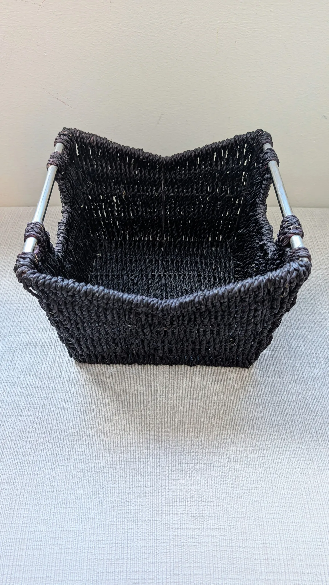 Woven Storage Basket with Metal Handles photo 1