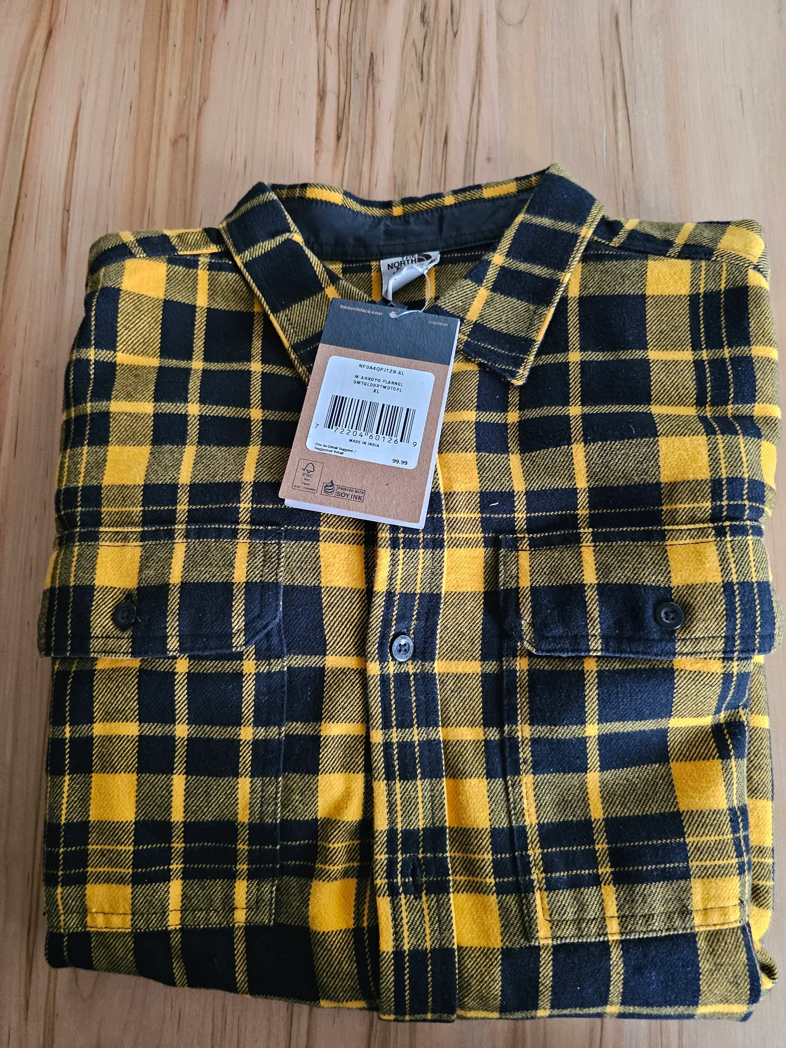 New men's The North Face flannel shirt size XL photo 1