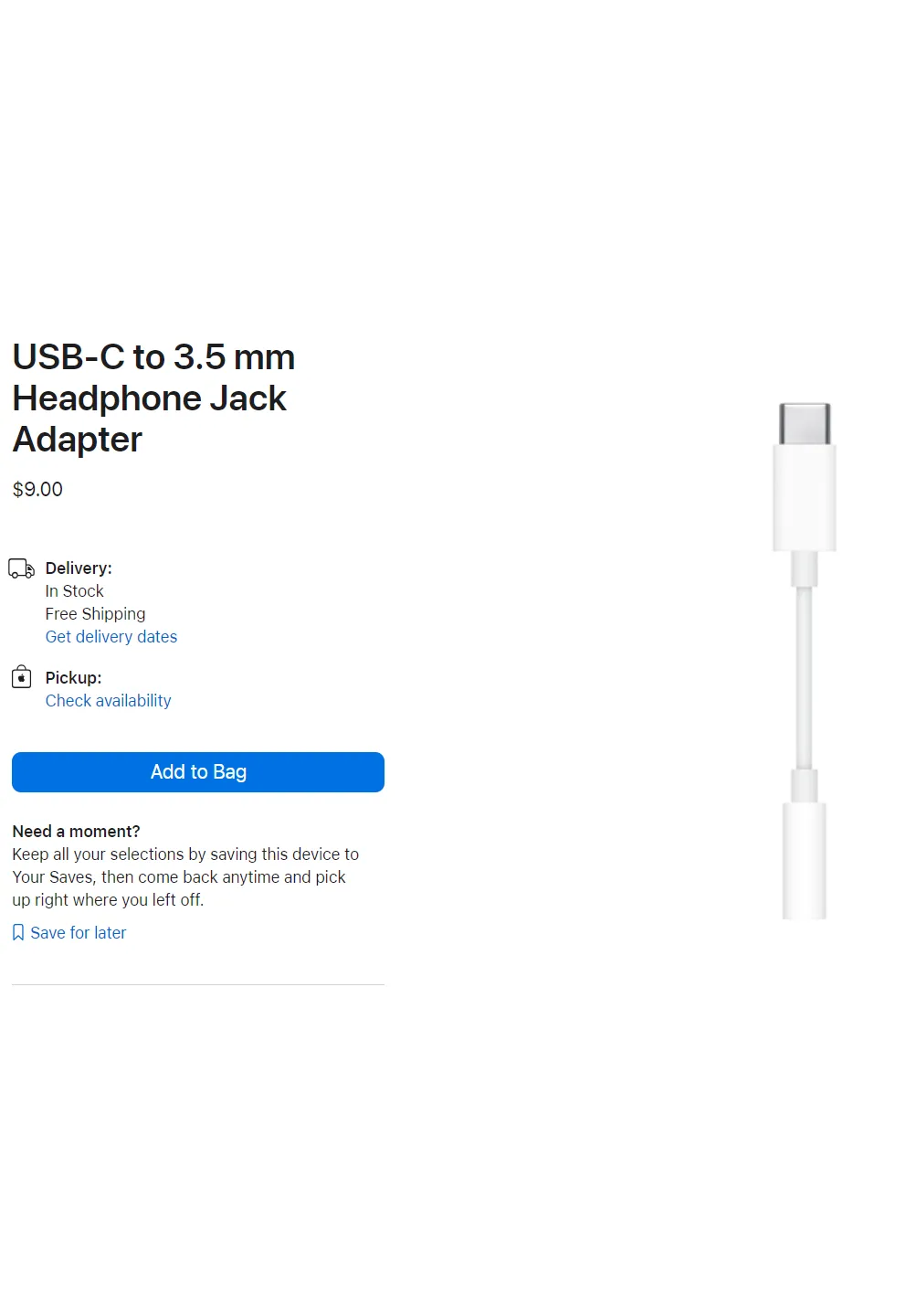 USB-C to 3.5 mm Headphone Jack Adapter photo 1