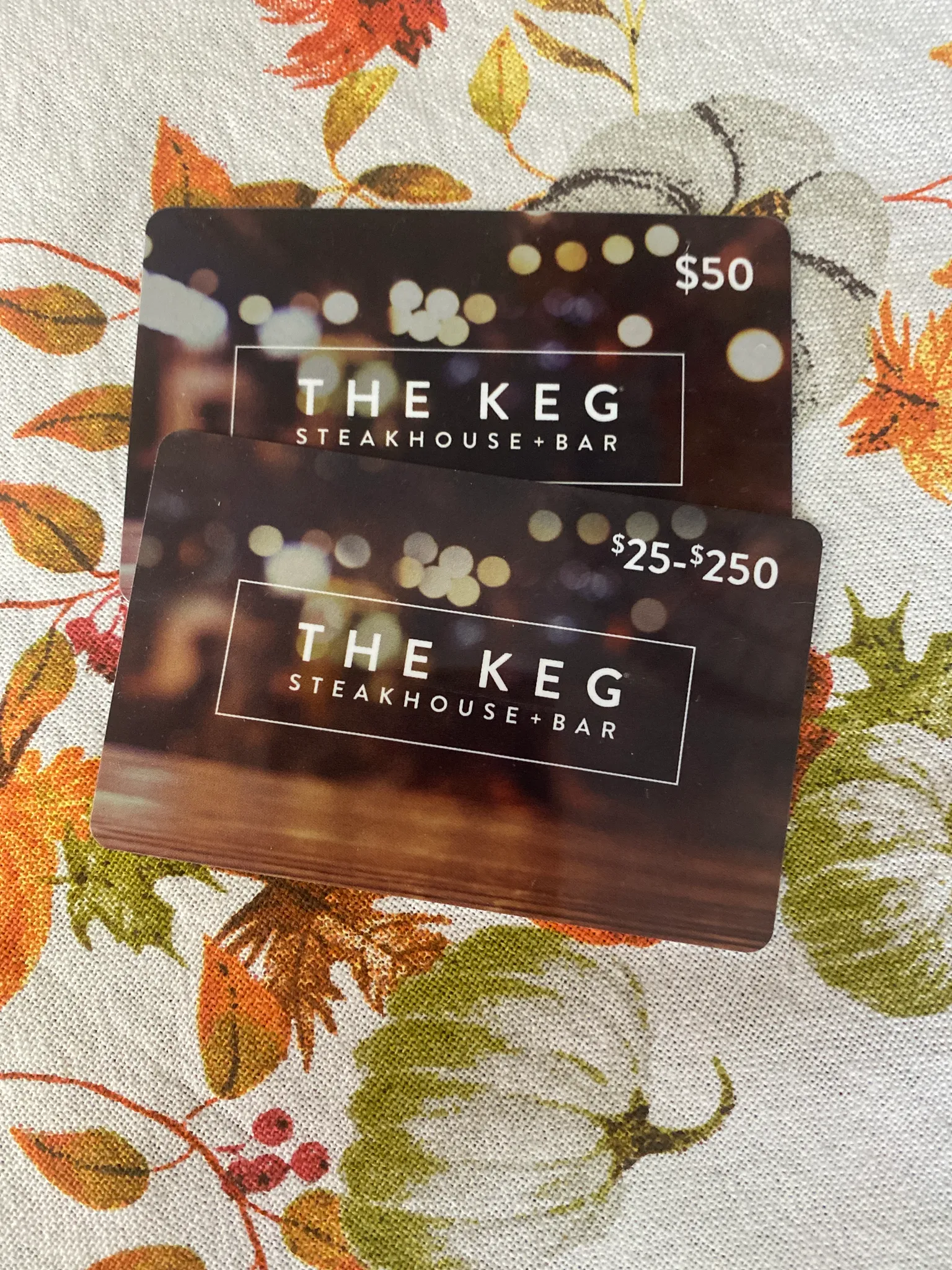 The Keg Gift Cards - one left at $50 photo 1