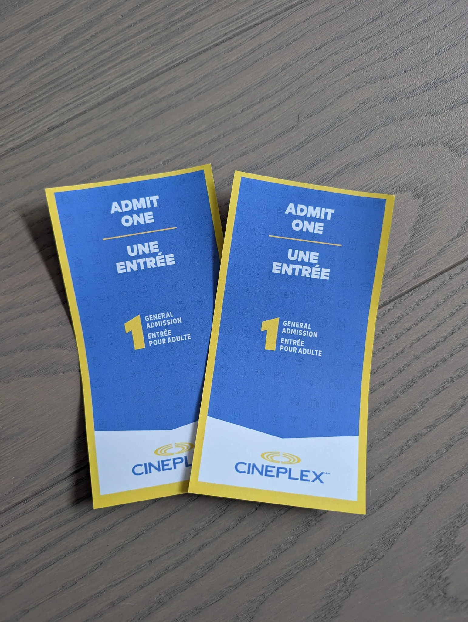 Two Cineplex tickets photo 1