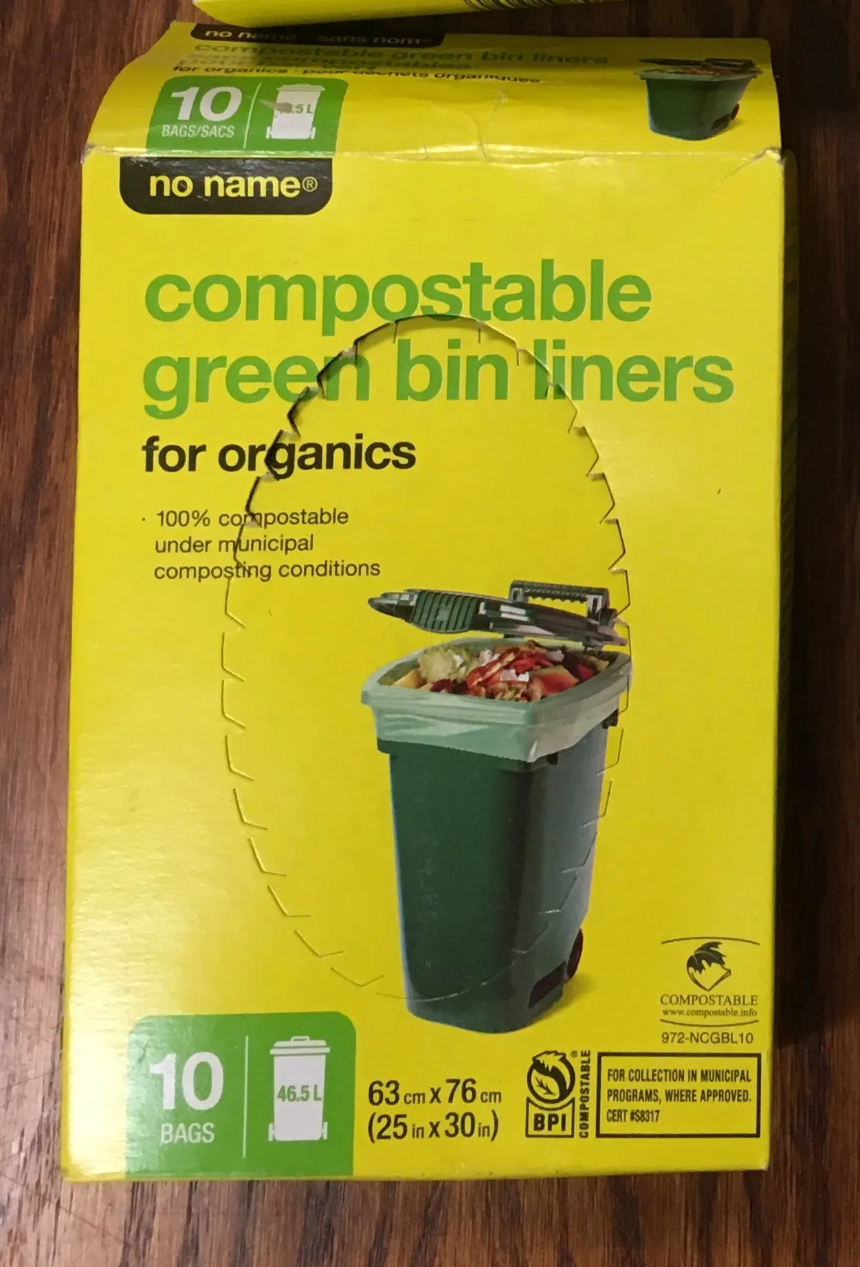10 compostable green bin bags photo 1