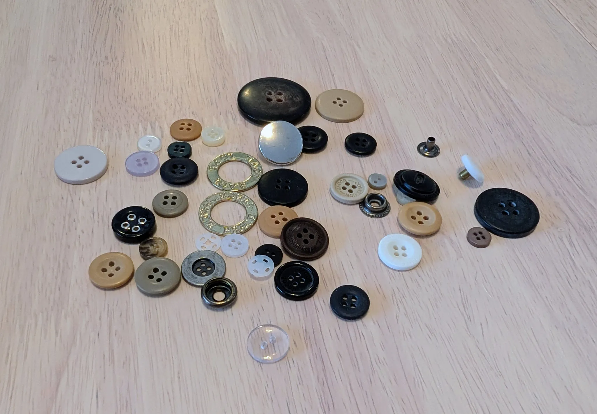Assorted Buttons and Fasteners photo 1