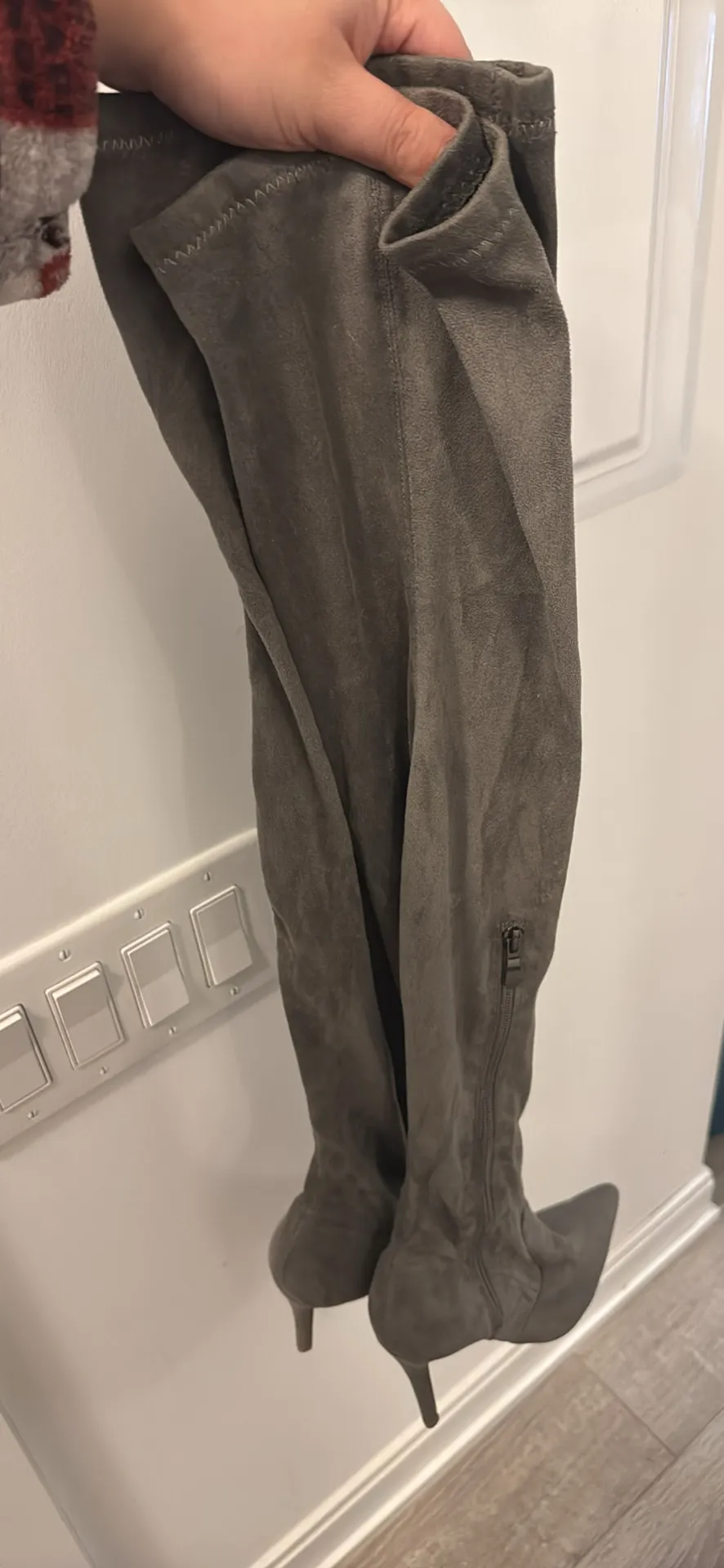 Grey Stiletto Over-the-Knee Boots photo 1