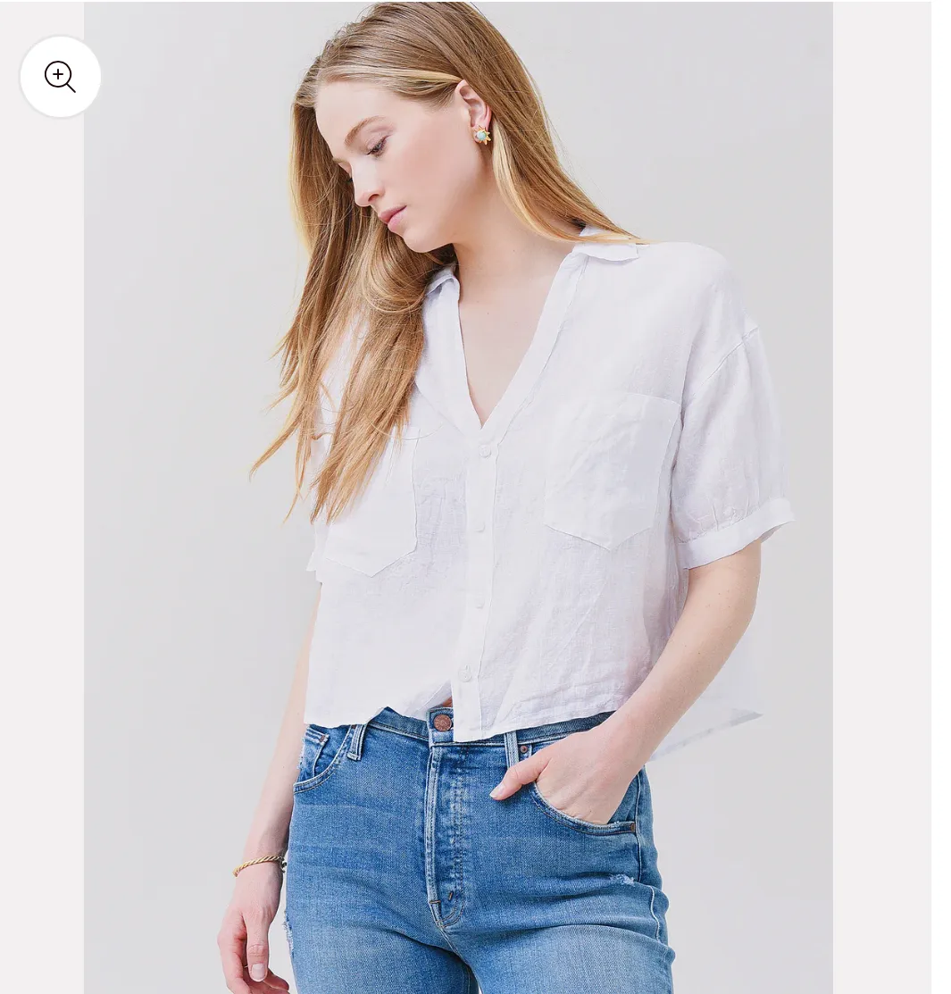 Lilac 100% linen button down shirt photo 1