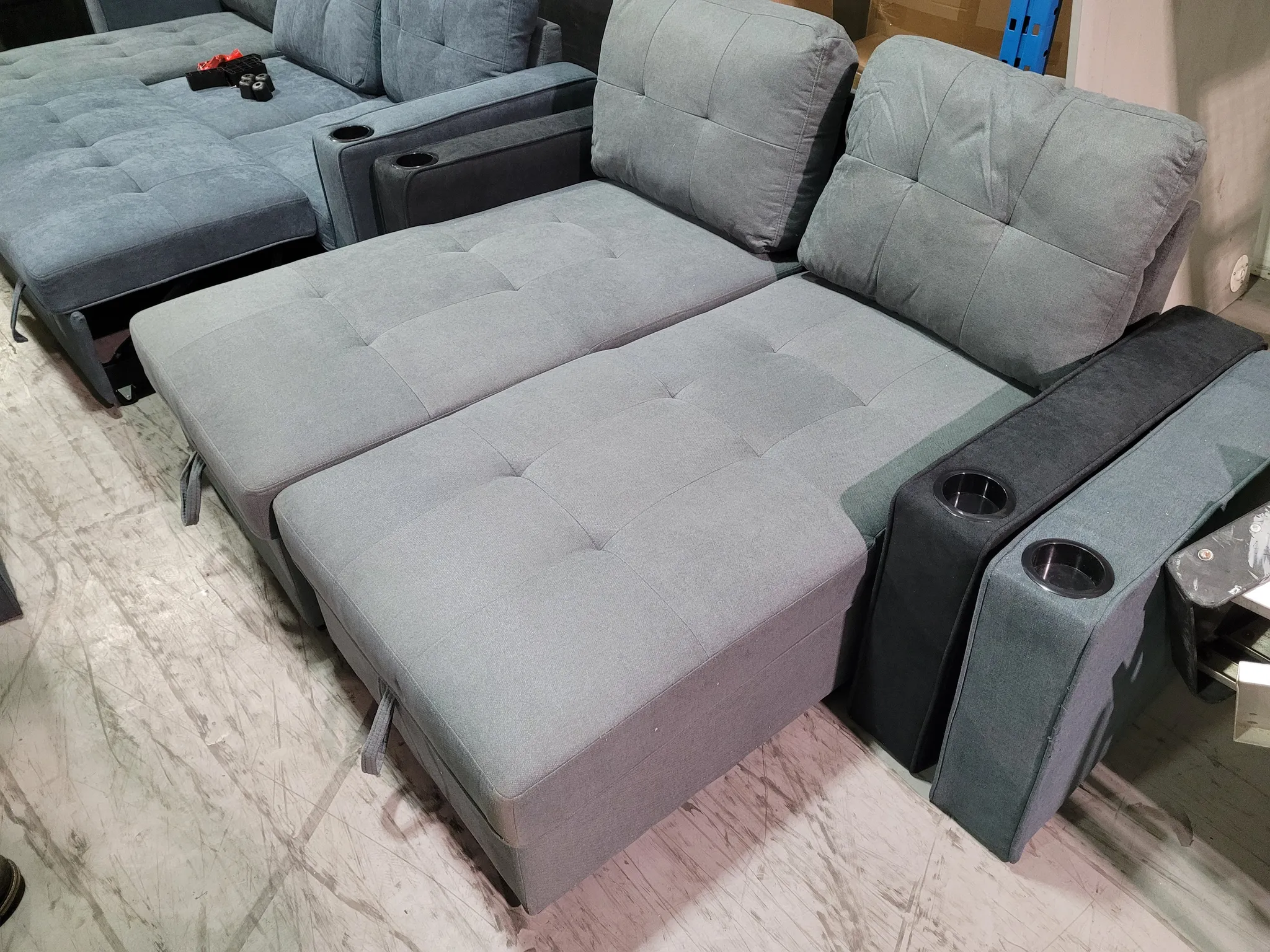 Grey ottomans chaise loungers photo 1