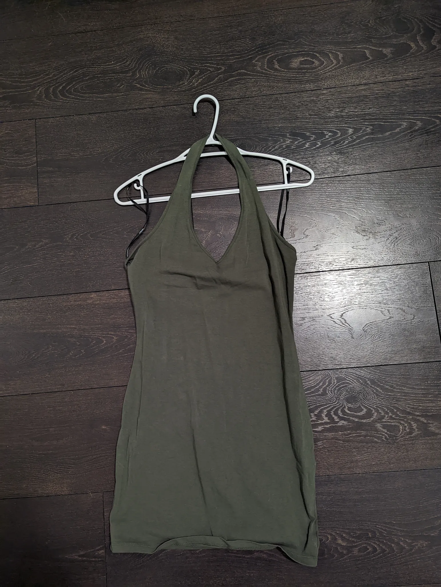 Halter army green dress - small photo 1