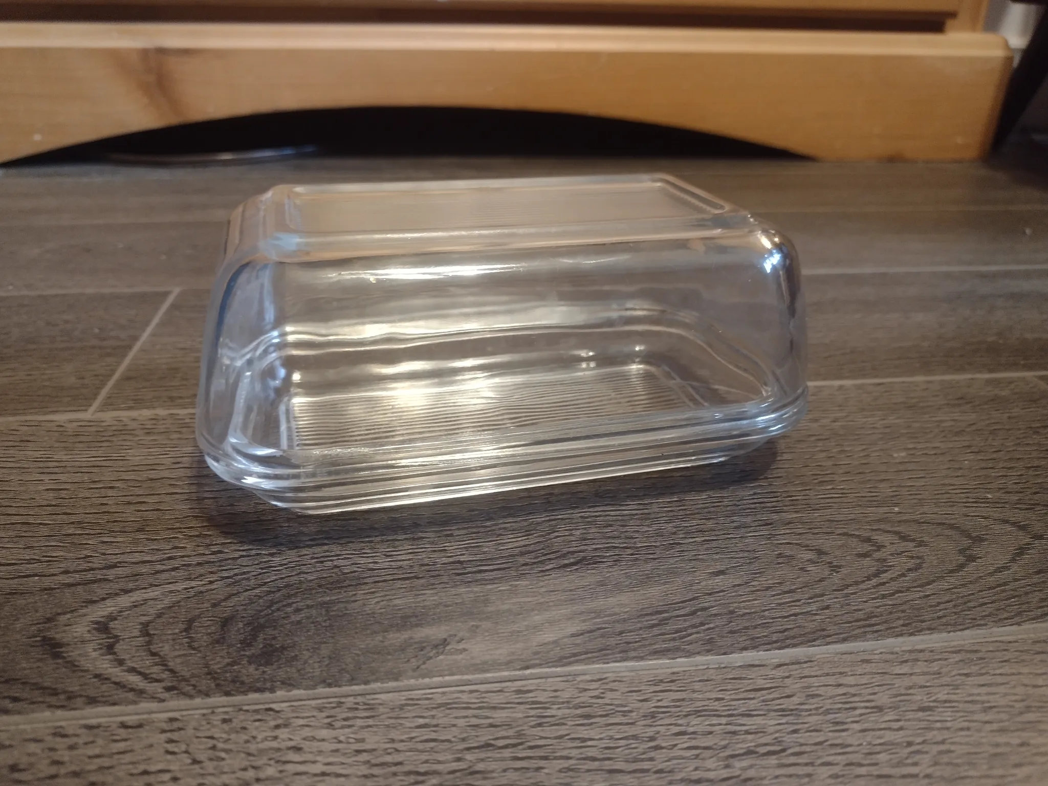 Glass butter dish photo 1