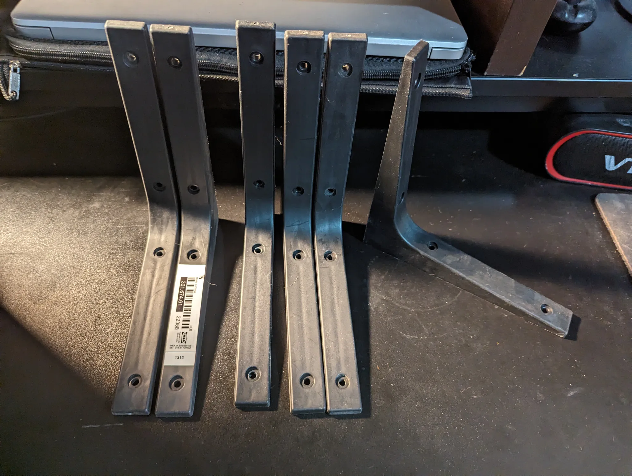 6 IKEA L-shaped shelf brackets photo 1