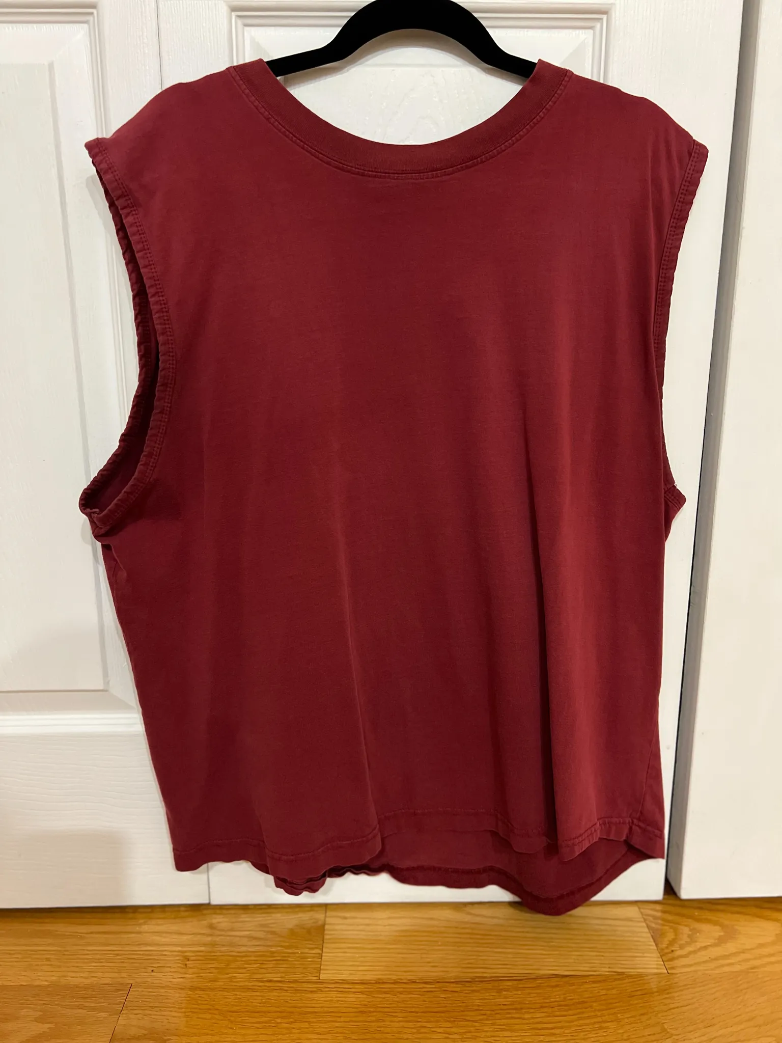 Burgundy Sleeveless Shirt, Womens XL, 100% Cotton photo 1