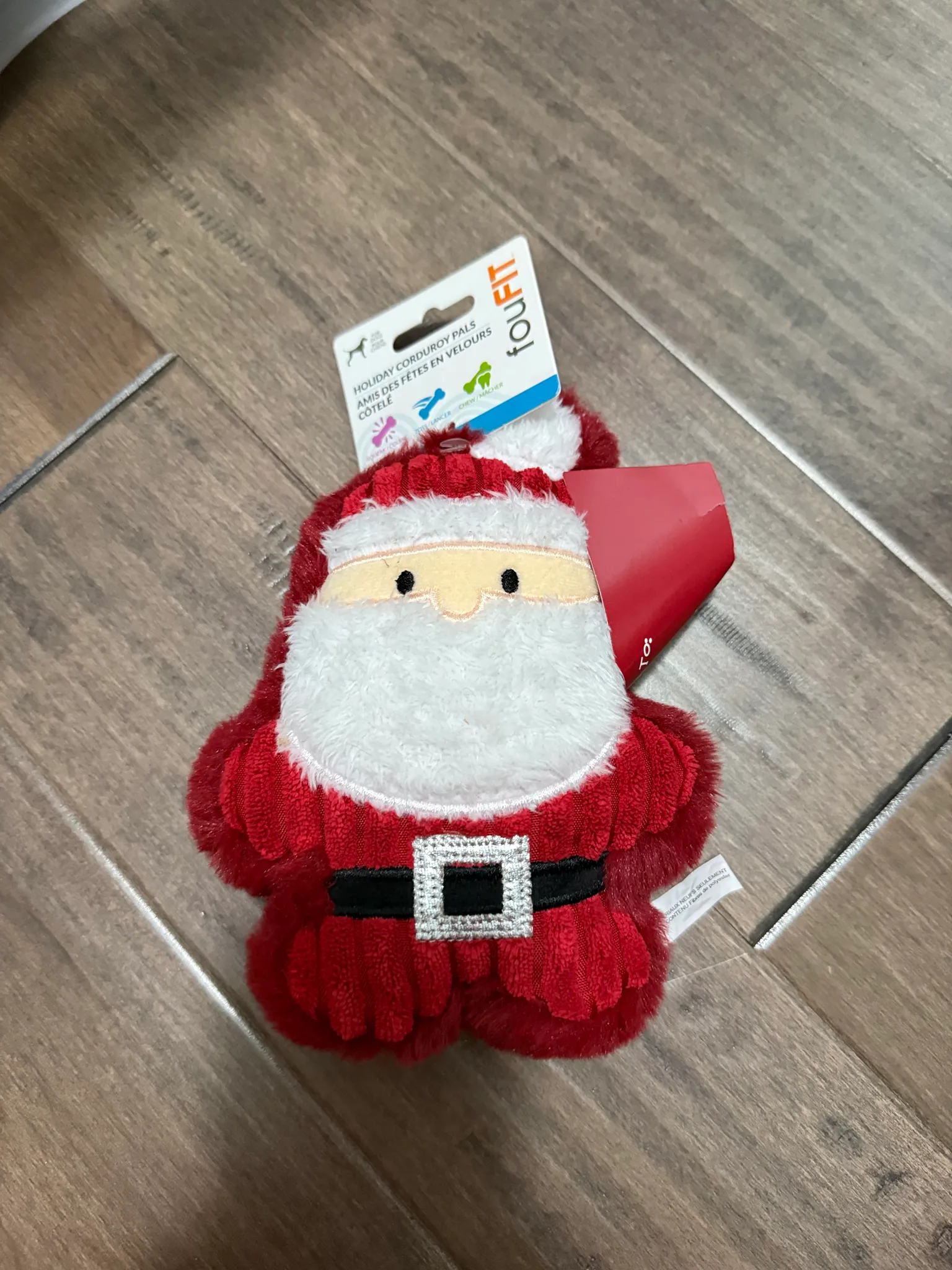 BNWT Santa Corduroy Pals Holiday Dog Toy photo 1